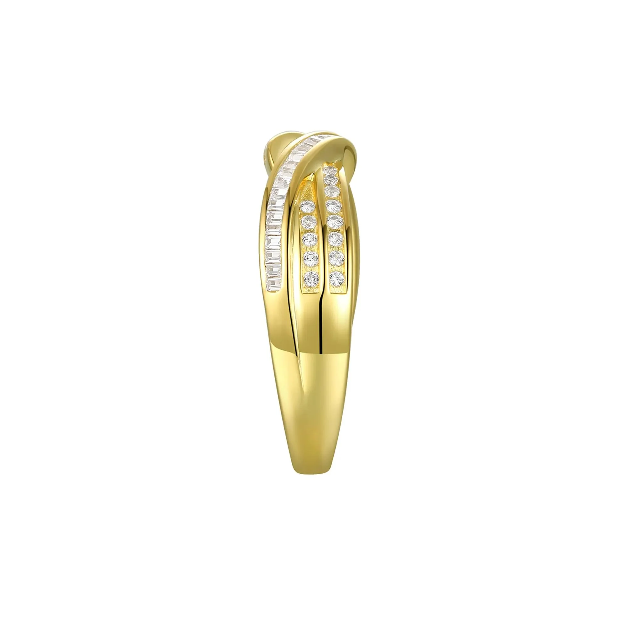 1/3 CT. Tw. Baguette & Round Diamond Ring 10K Yellow Gold Size 7 - Image 3
