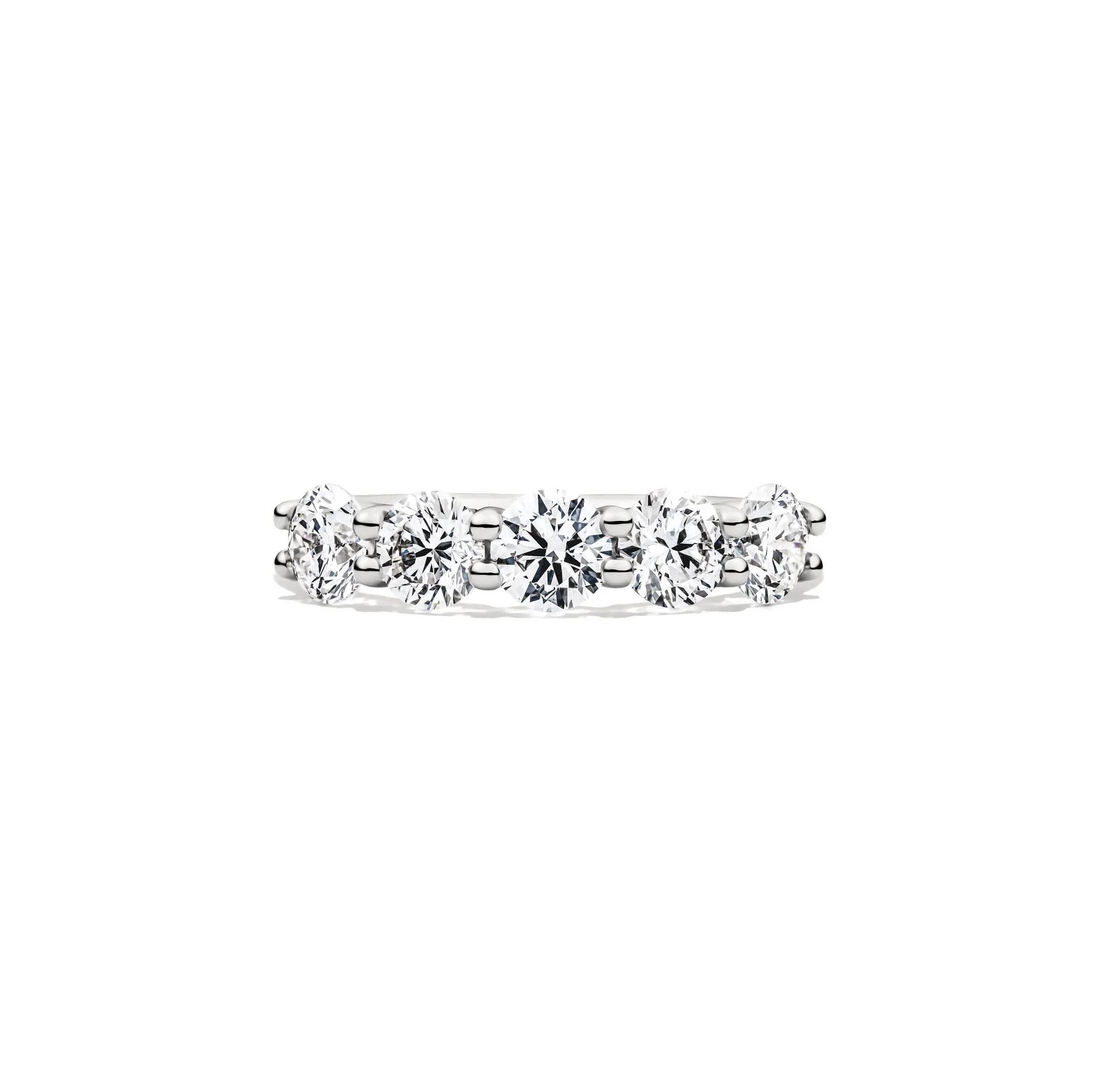 1/2 CT. Tw. Lab Grown Diamond Five-Stone Anniversary Band Ring 14K White Gold Size 6 1mm