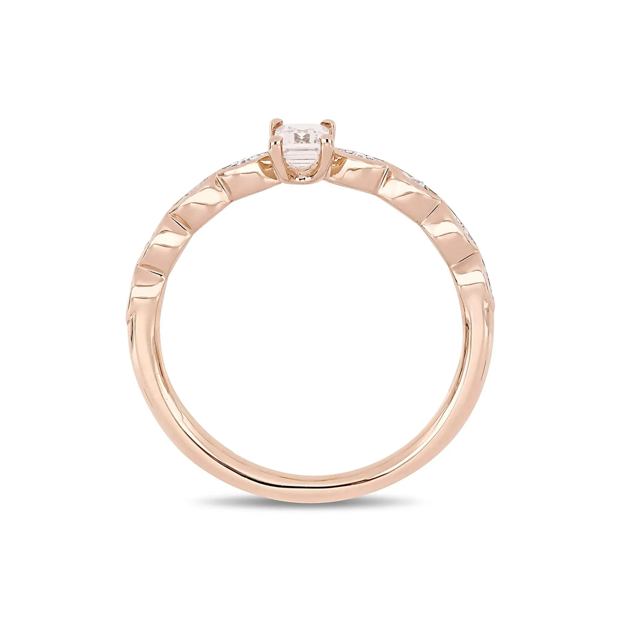 Emerald-Cut Morganite Ring 10K Rose Gold Size 6 - Image 2