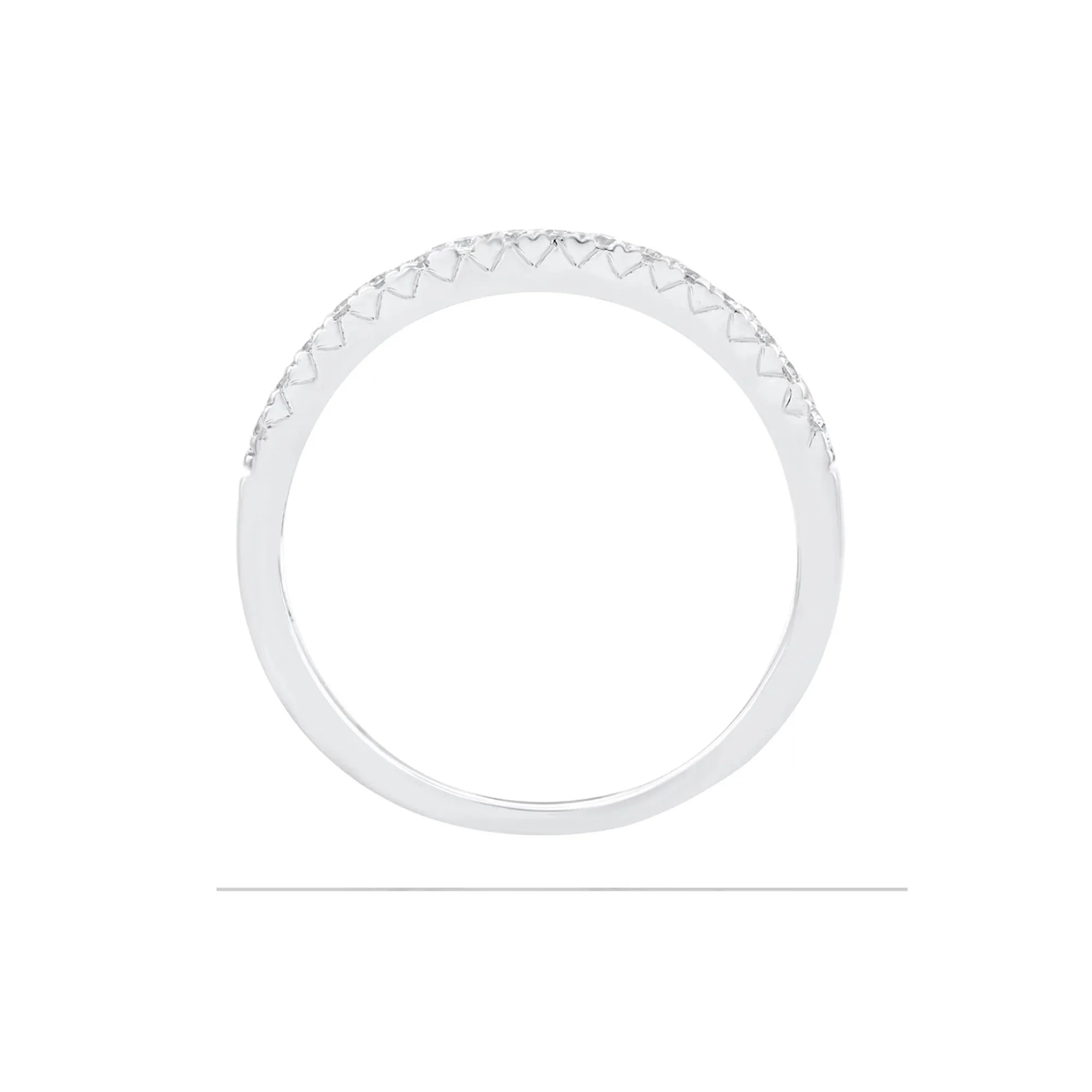 3/8 CT. Tw. Double-Row Diamond Wedding Band Ring 10K White Gold Round Brilliant Cut Size 7.5 - Image 2
