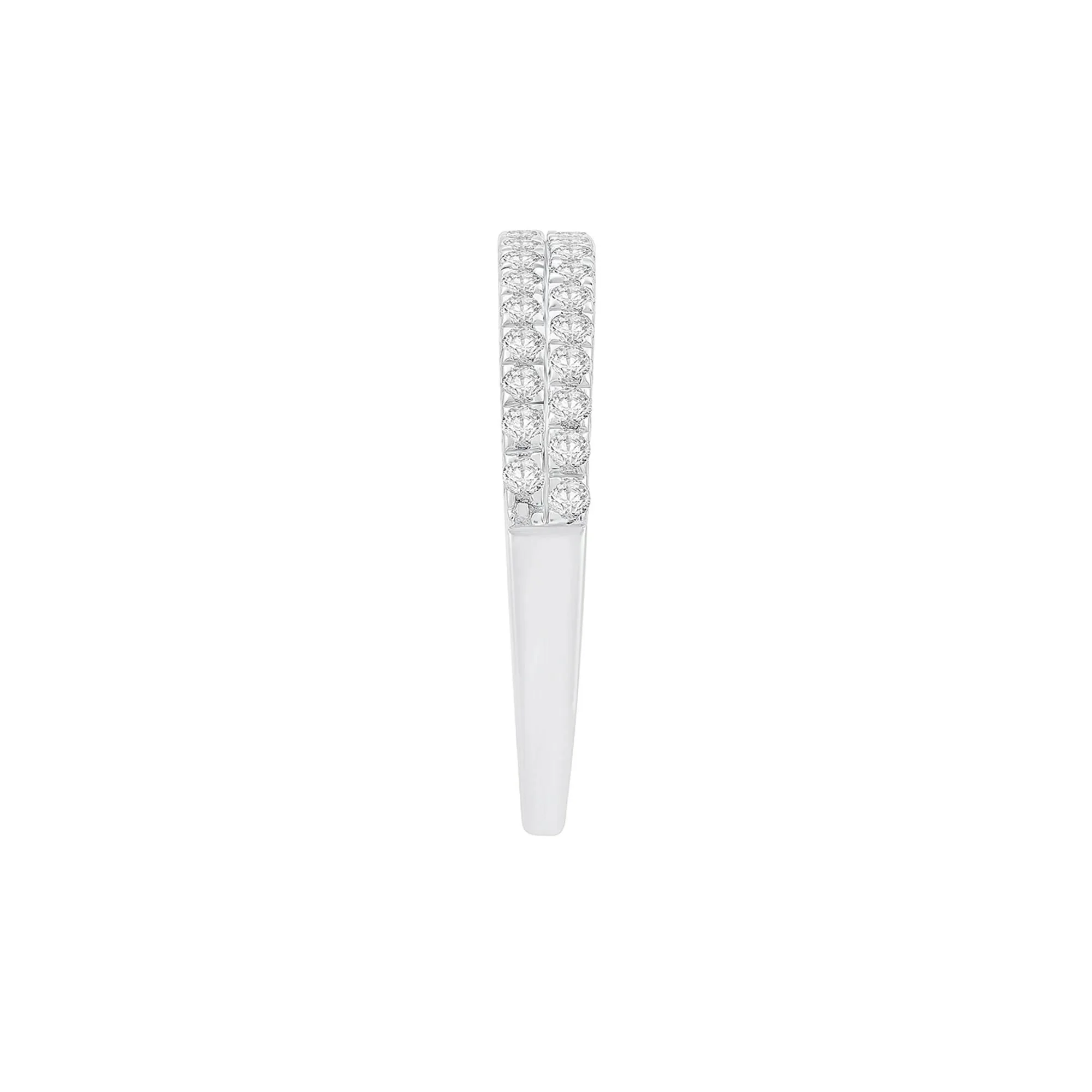 3/8 CT. Tw. Double-Row Diamond Wedding Band Ring 10K White Gold Round Brilliant Cut Size 7.5 - Image 3