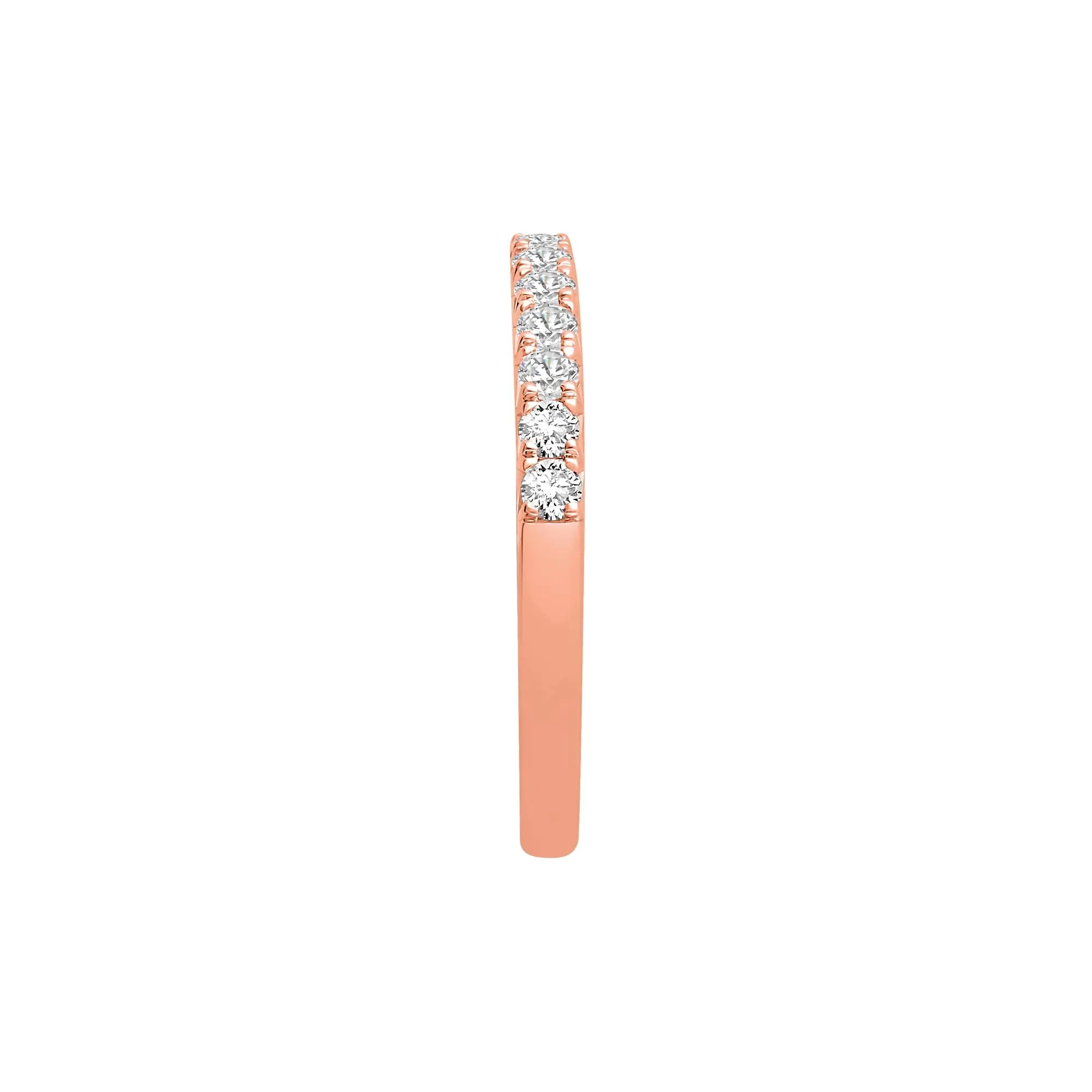 1/2 CT. Tw. Lab Grown Diamond Anniversary Band Ring 14K Rose Gold Round Brilliant Cut Size 5.5 - Image 3