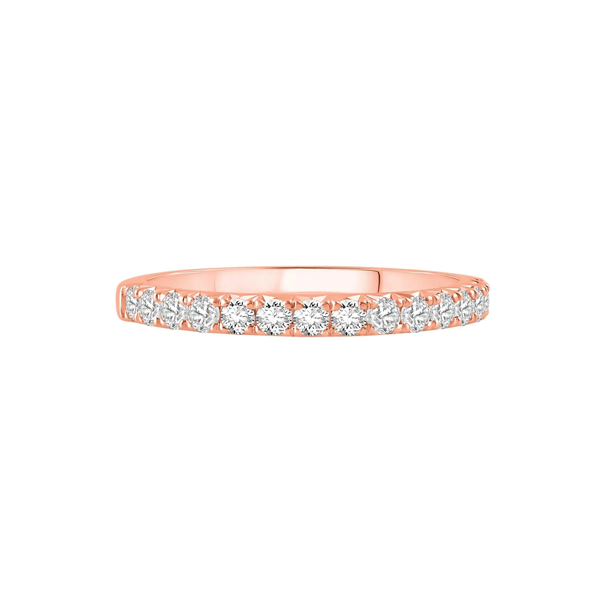 1/2 CT. Tw. Lab Grown Diamond Anniversary Band Ring 14K Rose Gold Round Brilliant Cut Size 6.5