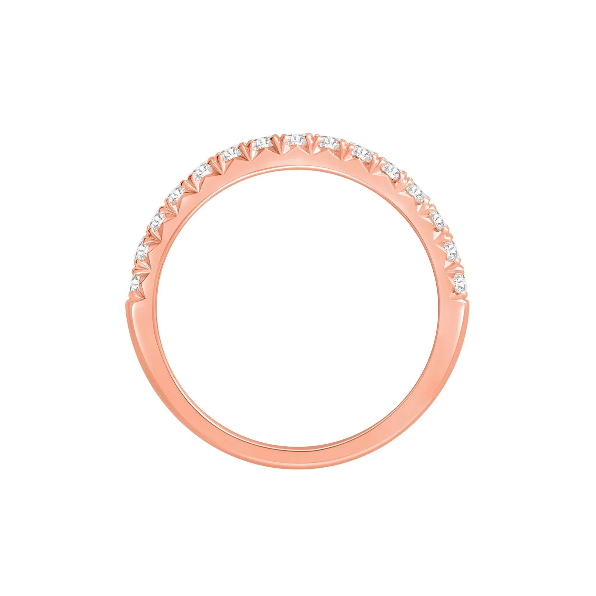 1/2 CT. Tw. Lab Grown Diamond Anniversary Band Ring 14K Rose Gold Round Brilliant Cut Size 8.5 - Image 2