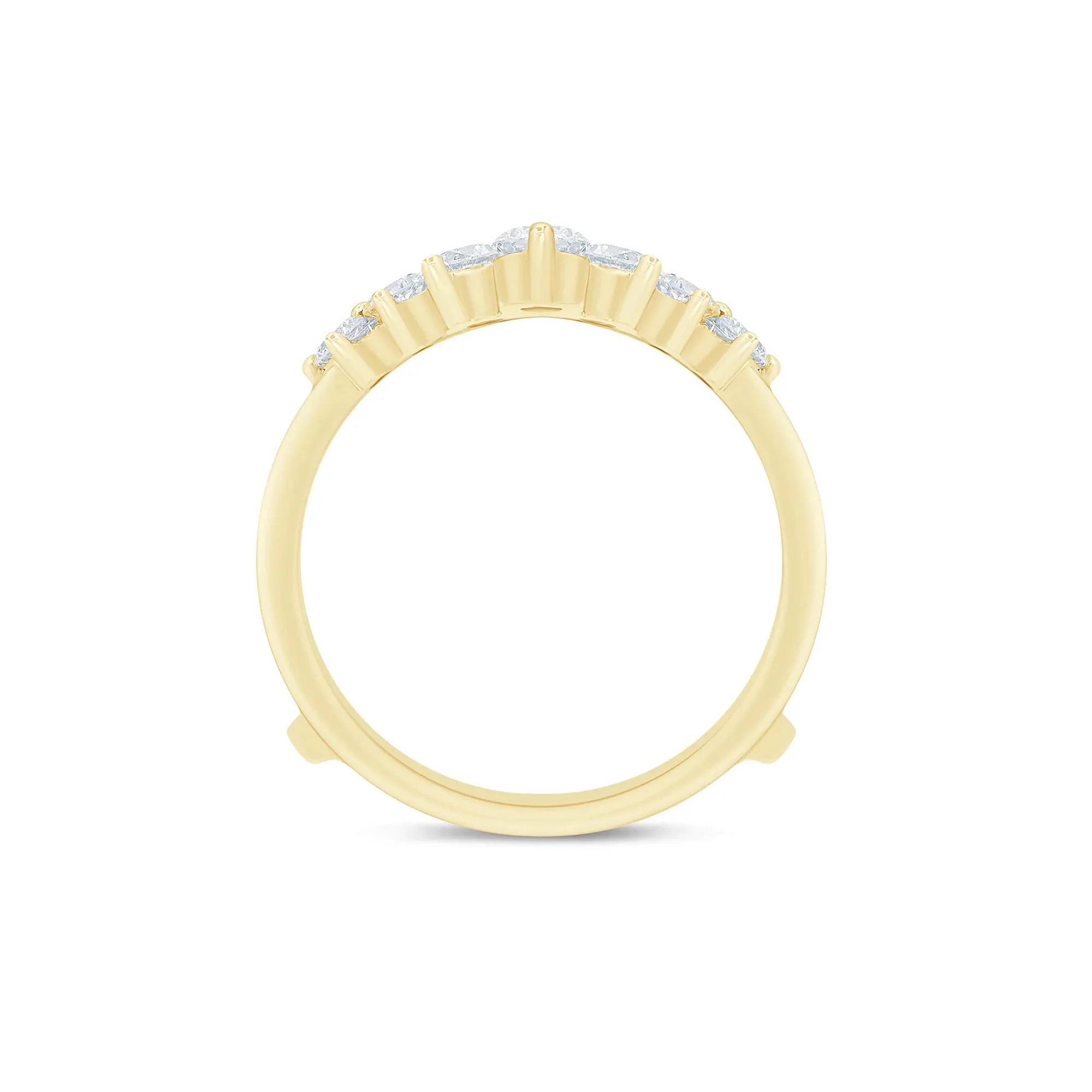 1/2 CT. Tw. Lab Grown Diamond Contour Ring Enhancer 14K Gold Yellow Size 7.5 5mm - Image 2