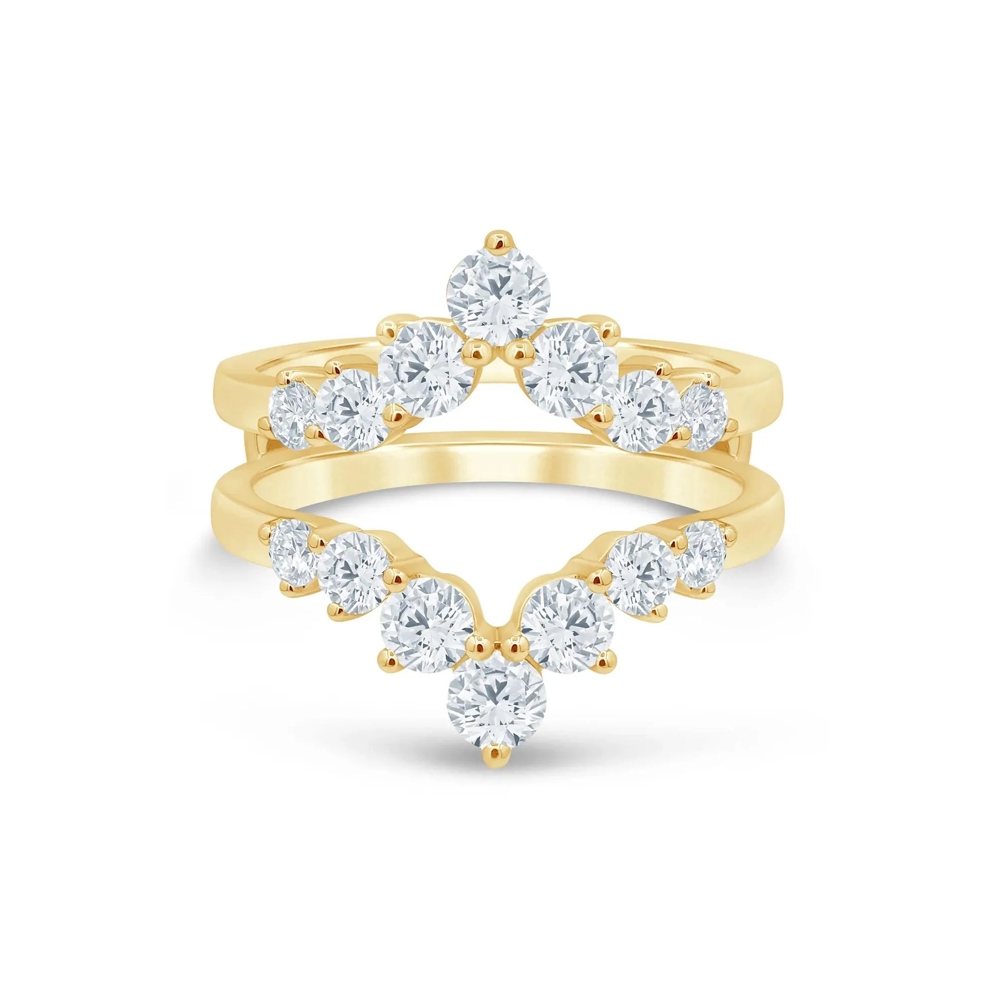 1/2 CT. Tw. Lab Grown Diamond Contour Ring Enhancer 14K Gold Yellow Size 8 5mm