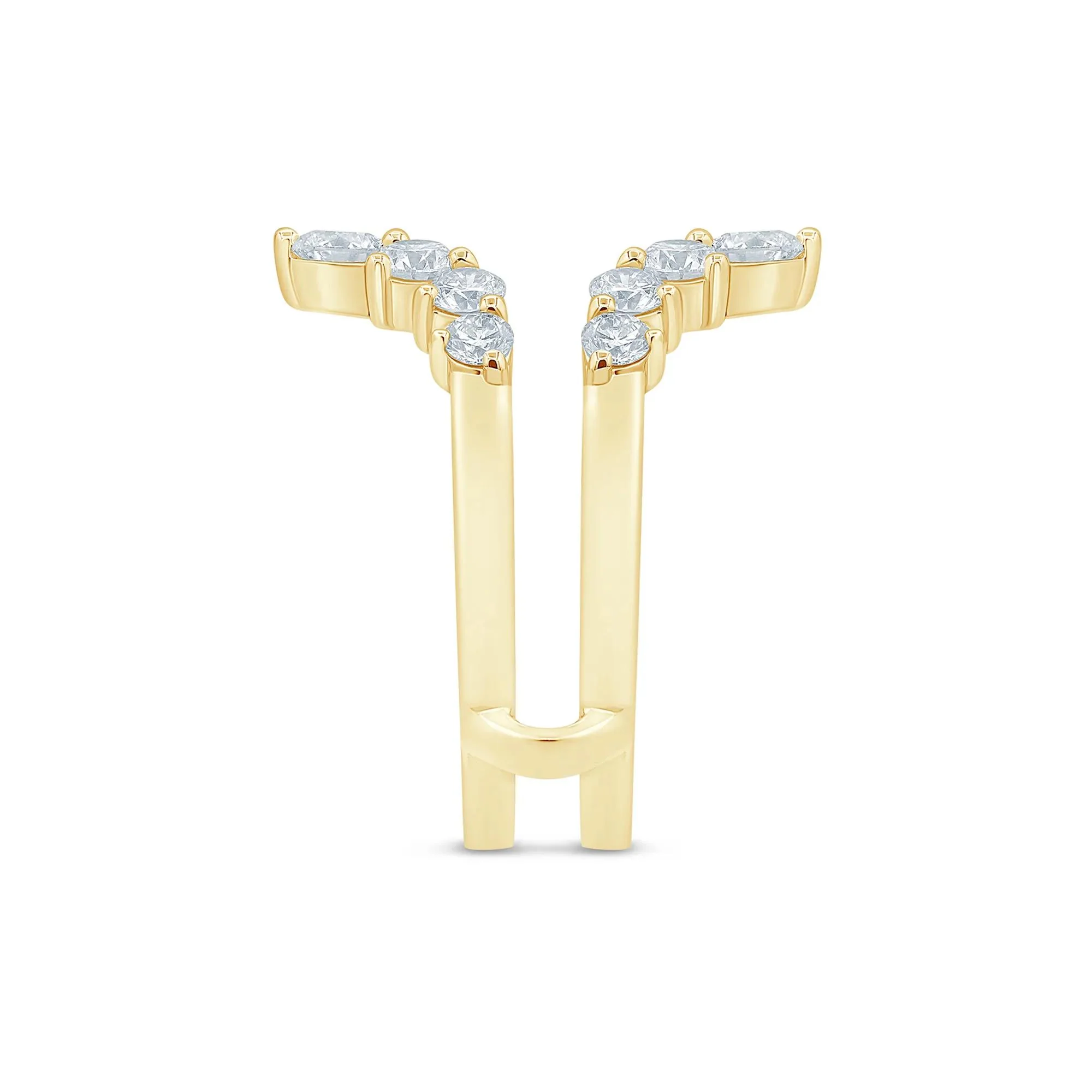 1/2 CT. Tw. Lab Grown Diamond Contour Ring Enhancer 14K Gold Yellow Size 8 5mm - Image 3