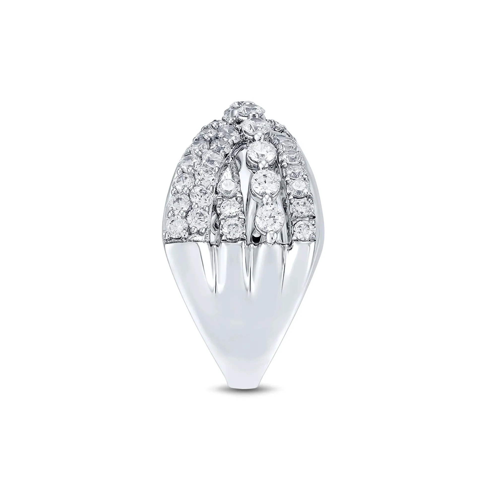 1 3/4 CT. Tw. Lab-Grown Diamond Crossover Ring 14K White Gold Round Brilliant Cut Size 9 - Image 3