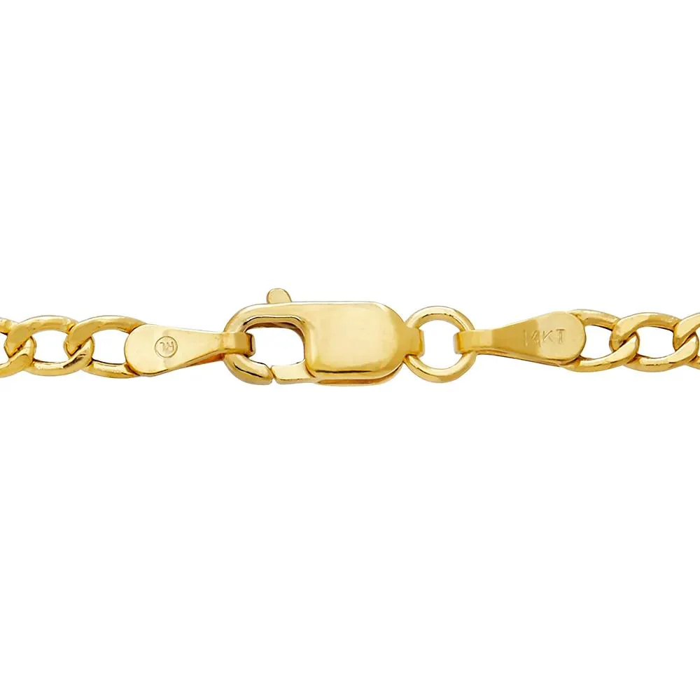 Figaro Link Chain 14K Yellow Gold Necklace Size 22" - Image 3