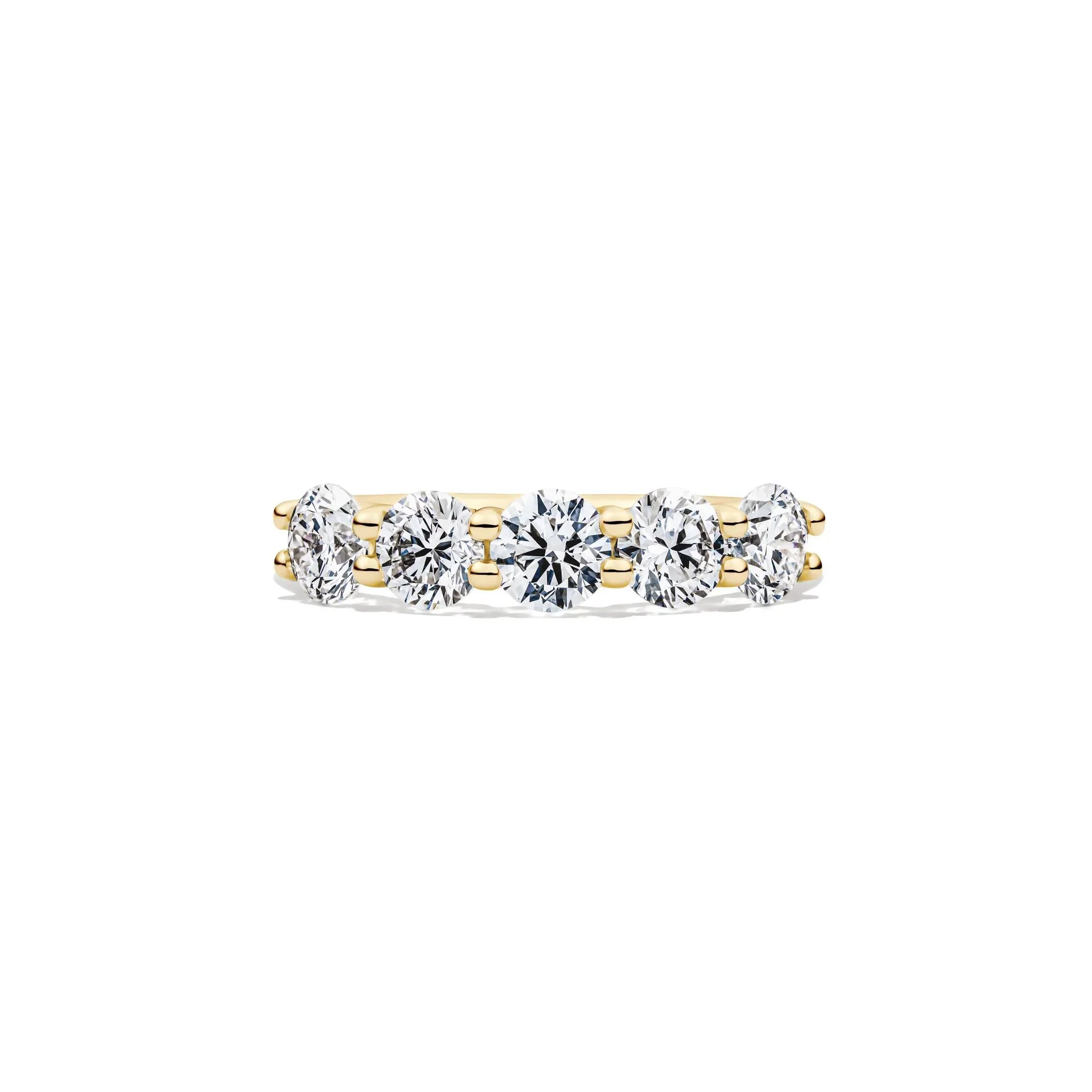1/2 CT. Tw. Lab Grown Diamond Five-Stone Anniversary Band Ring 14K Yellow Gold Size 9 1mm