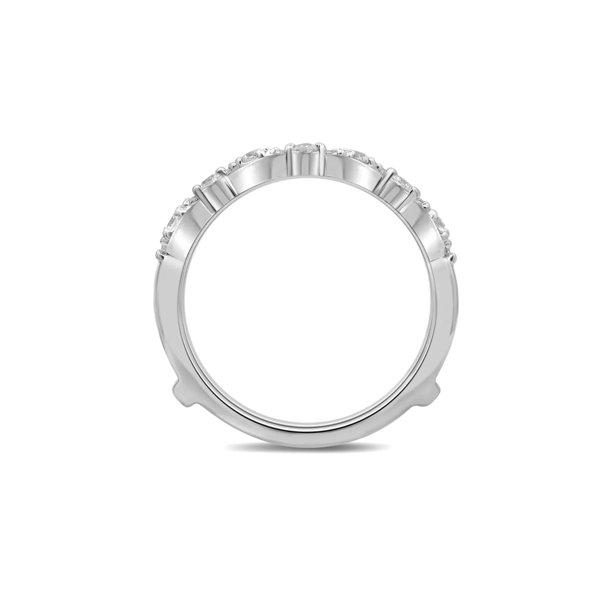 1/2 CT. Tw. Diamond Ring Enhancer with Marquise Clusters 14K White Gold Round Brilliant Cut Size 7.5 - Image 2