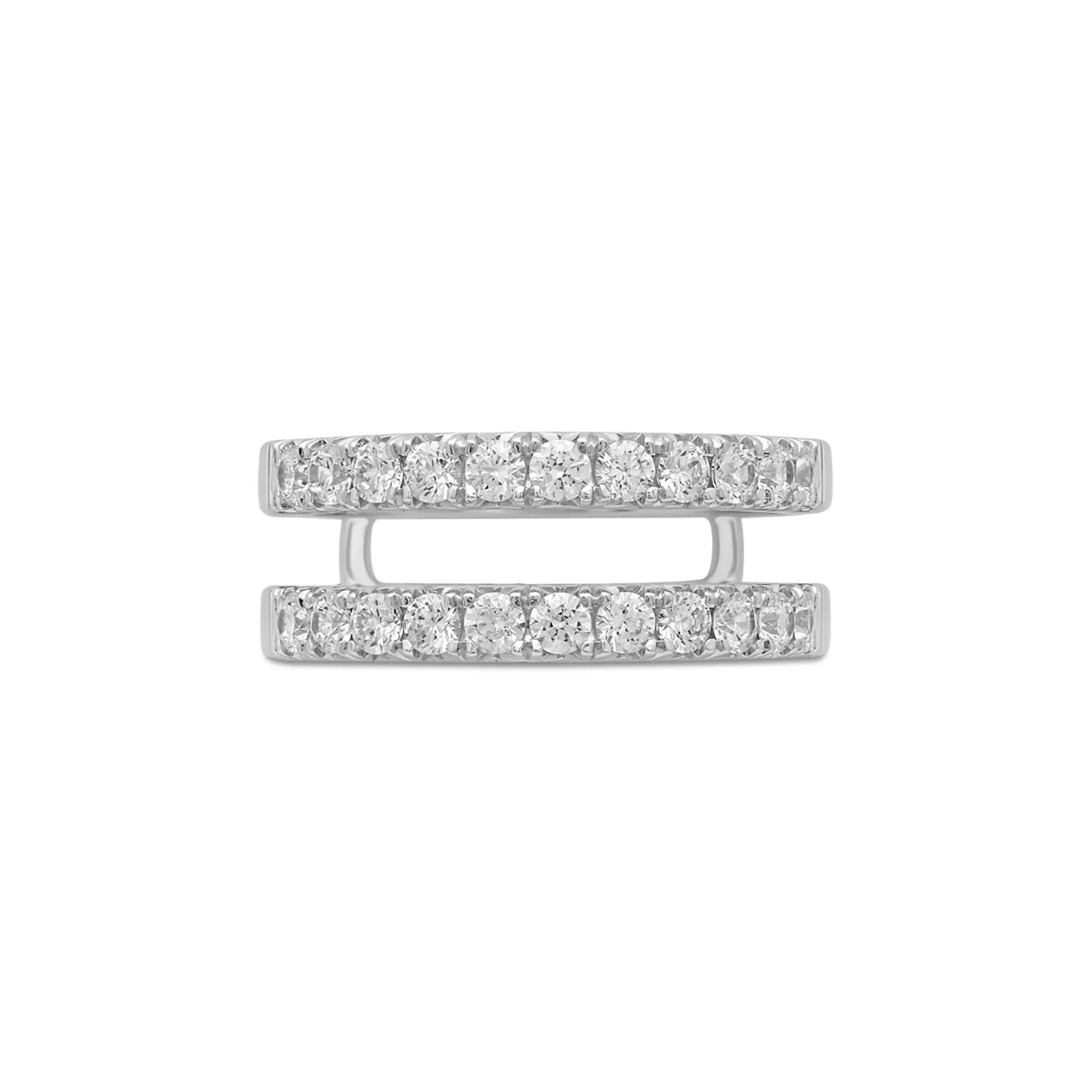1 CT. Tw. Lab Grown Diamond French Pavé Ring Enhancer 14K White Gold Size 7.5 7.5mm