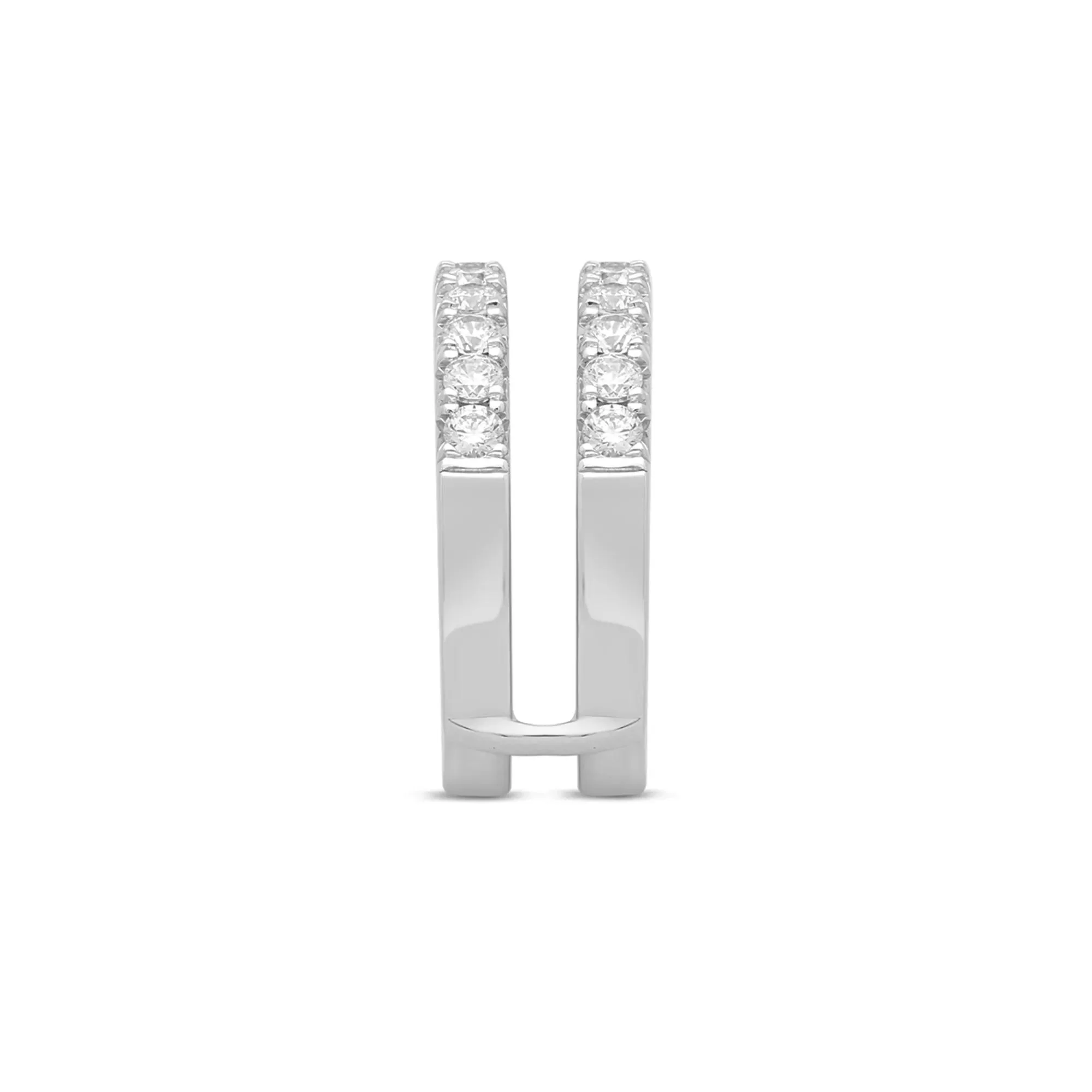 1 CT. Tw. Lab Grown Diamond French Pavé Ring Enhancer 14K White Gold Size 9.5 7.5mm - Image 3