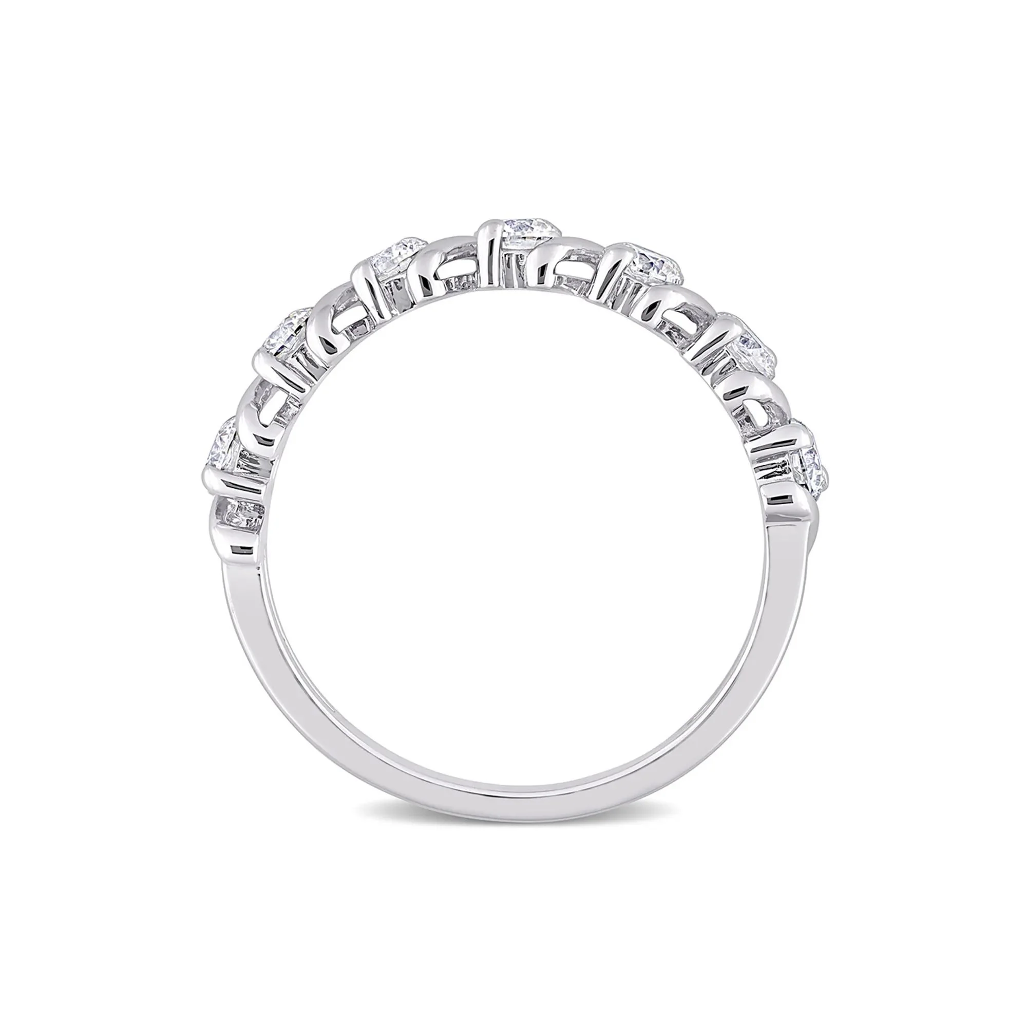 Moissanite Ring with S-Style Setting .925 Sterling Silver White Size 6.5 - Image 2