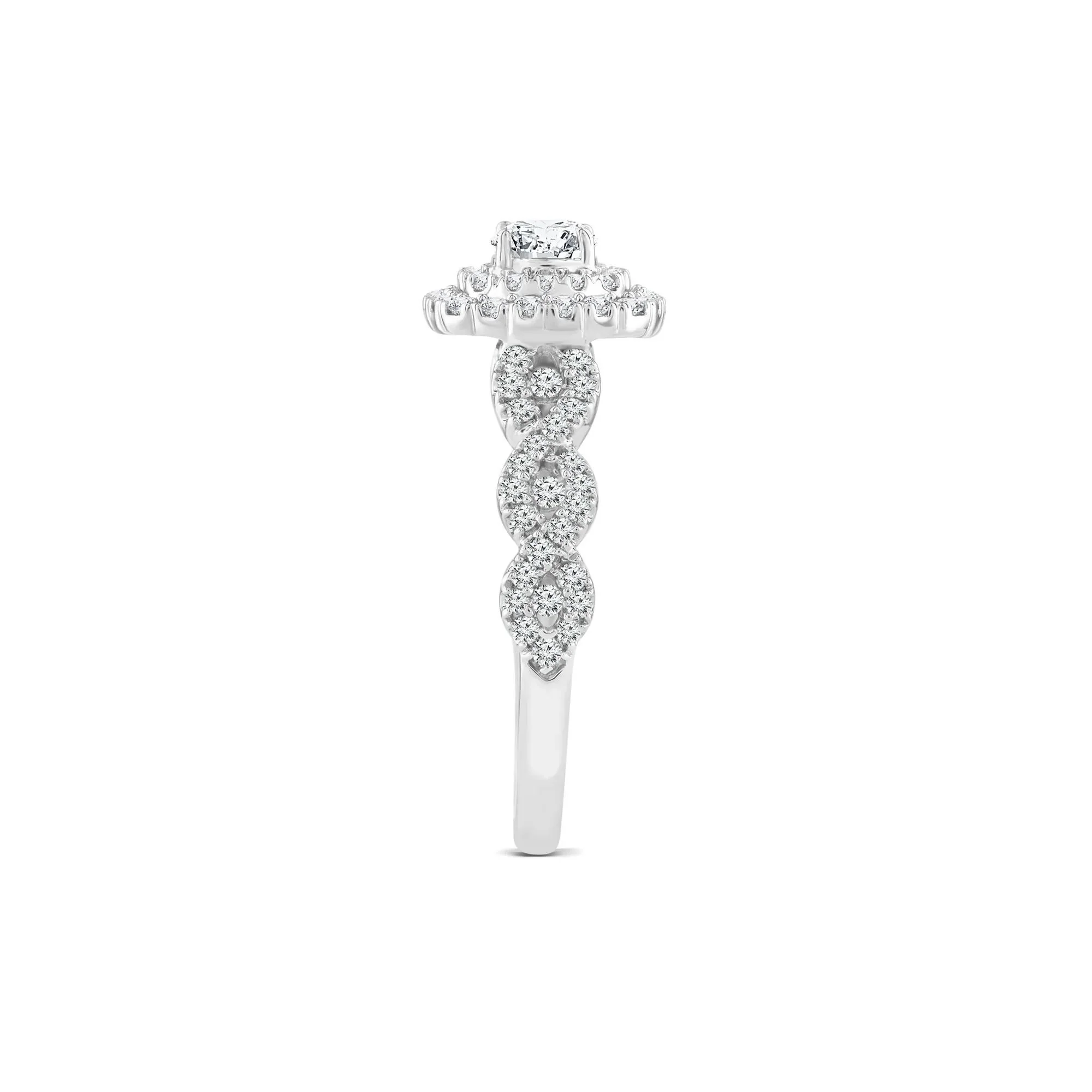 1 CT. Tw. Lab Grown Diamond Engagement Ring 10K White Gold Round Brilliant Cut Size 6 1mm - Image 3
