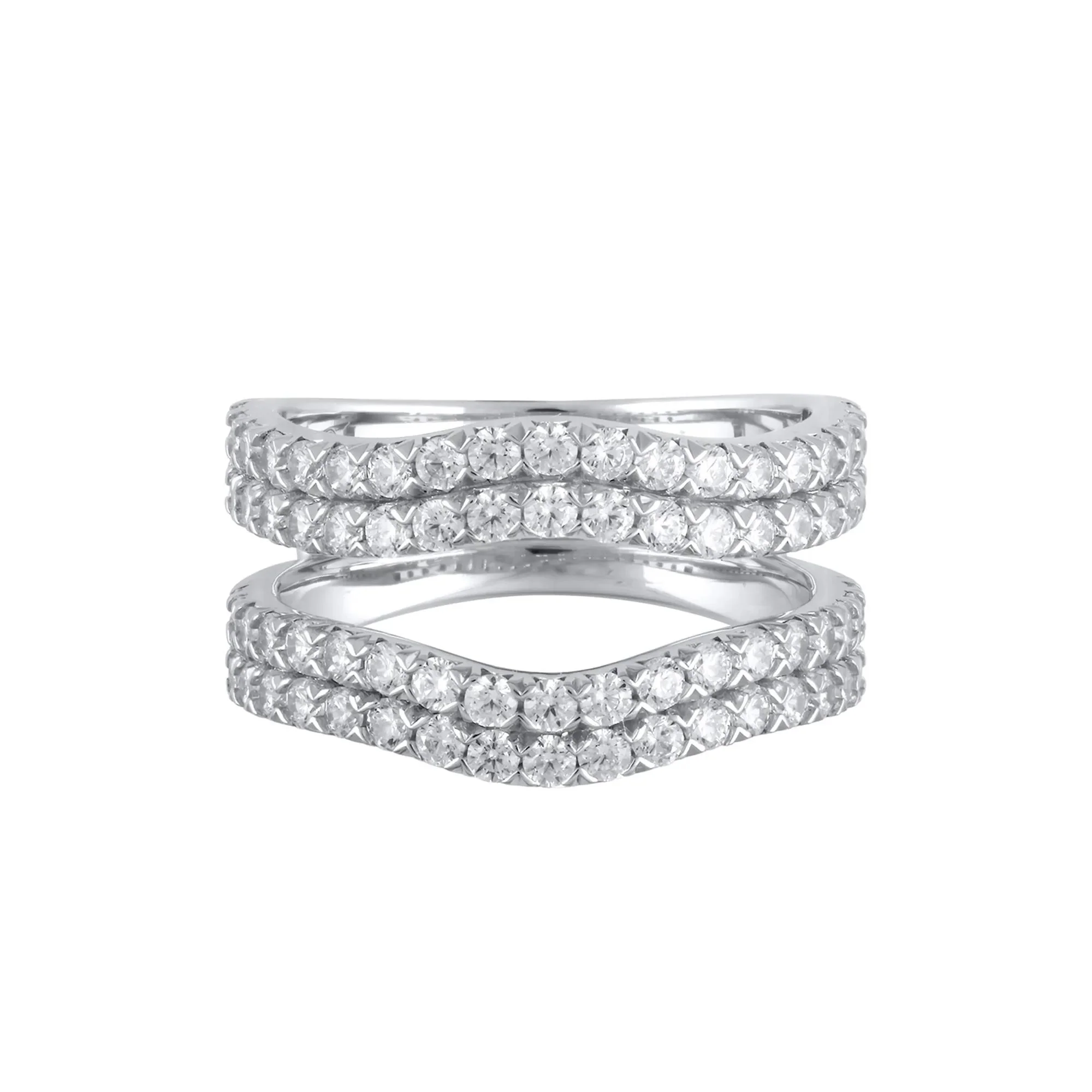 1/2 CT. Tw. Lab Grown Diamond Ring Enhancer 14K White Gold Round Brilliant Cut Size 7
