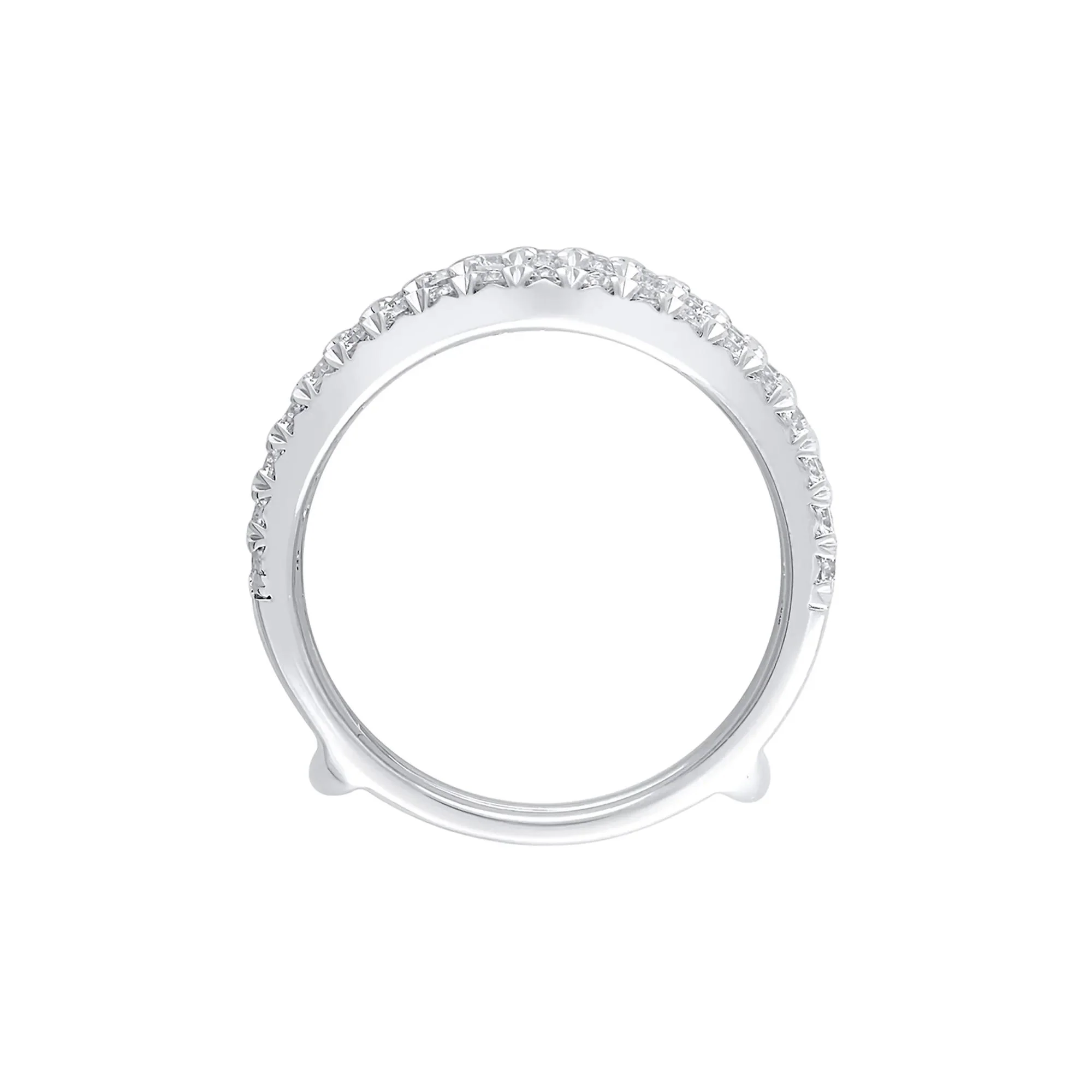 1/2 CT. Tw. Lab Grown Diamond Ring Enhancer 14K White Gold Round Brilliant Cut Size 8 - Image 2