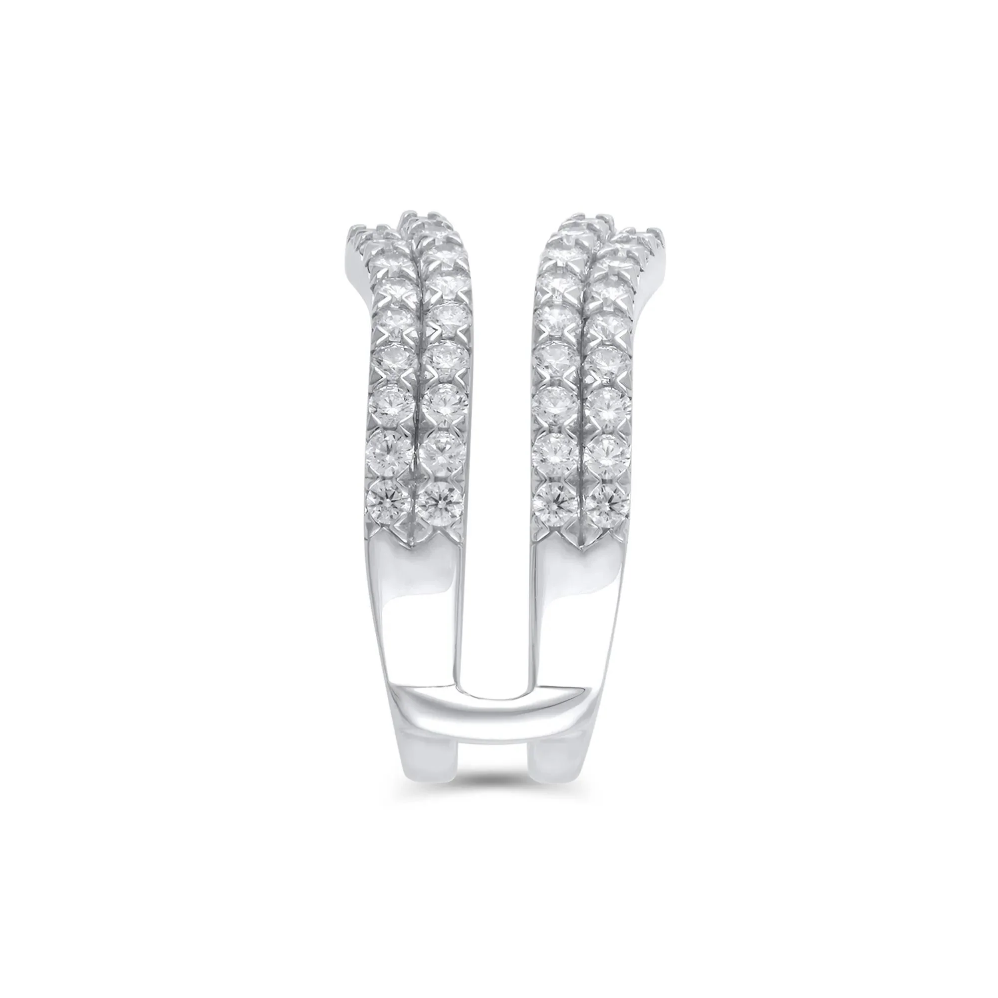 1/2 CT. Tw. Lab Grown Diamond Ring Enhancer 14K White Gold Round Brilliant Cut Size 9 - Image 3