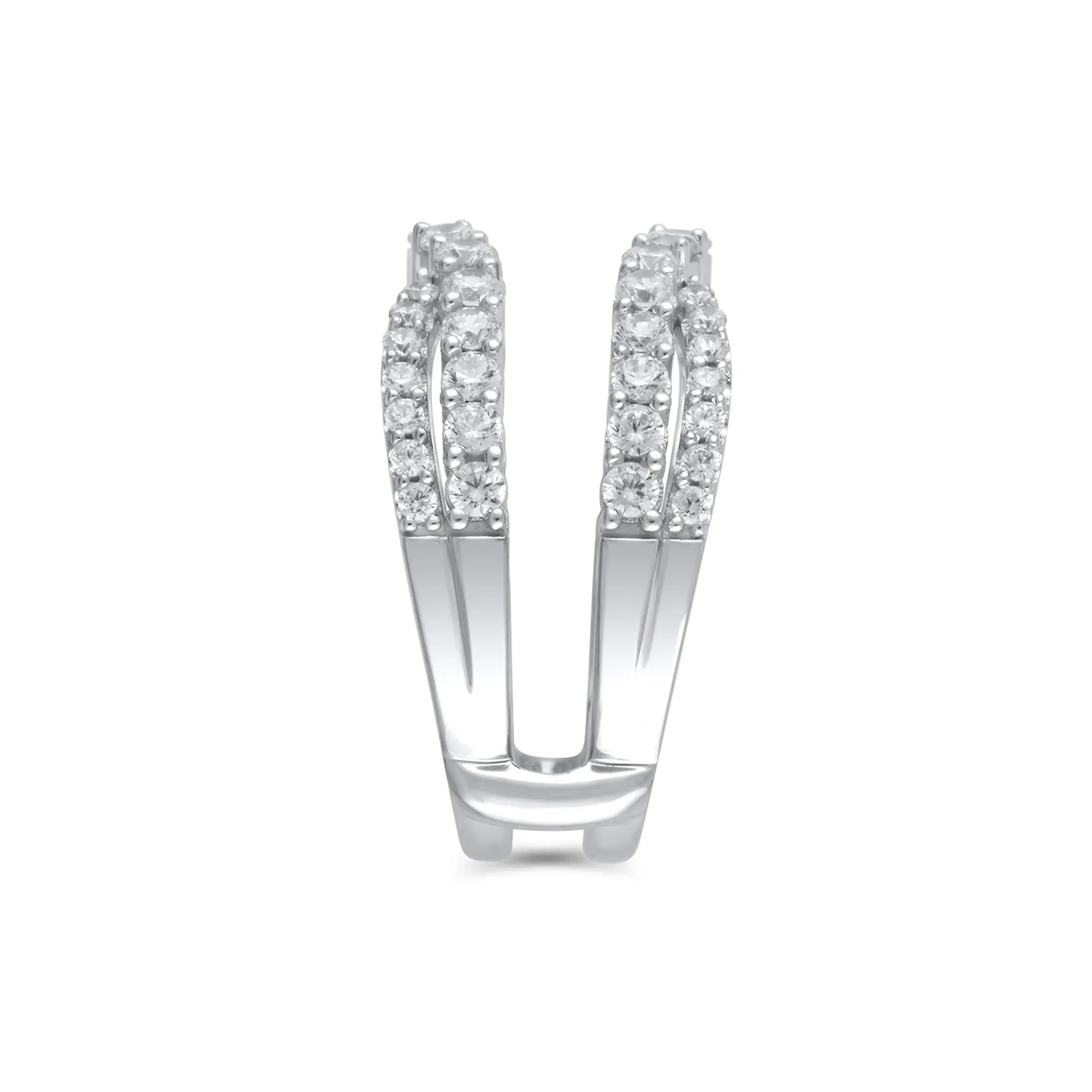 1/4 CT. Tw. Lab Grown Diamond Ring Enhancer 14K White Gold Round Brilliant Cut Size 6.5 - Image 3
