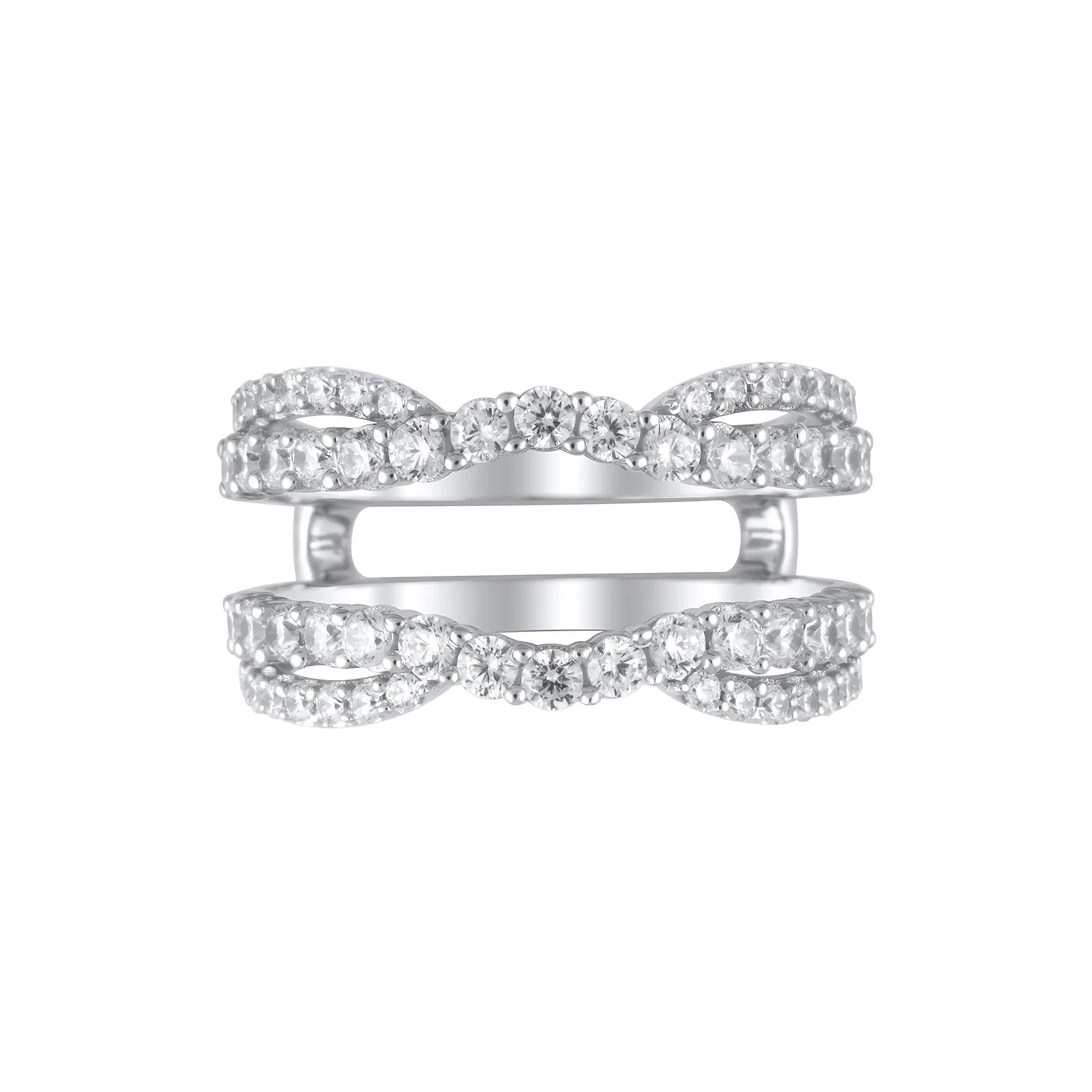 1/4 CT. Tw. Lab Grown Diamond Ring Enhancer 14K White Gold Round Brilliant Cut Size 7