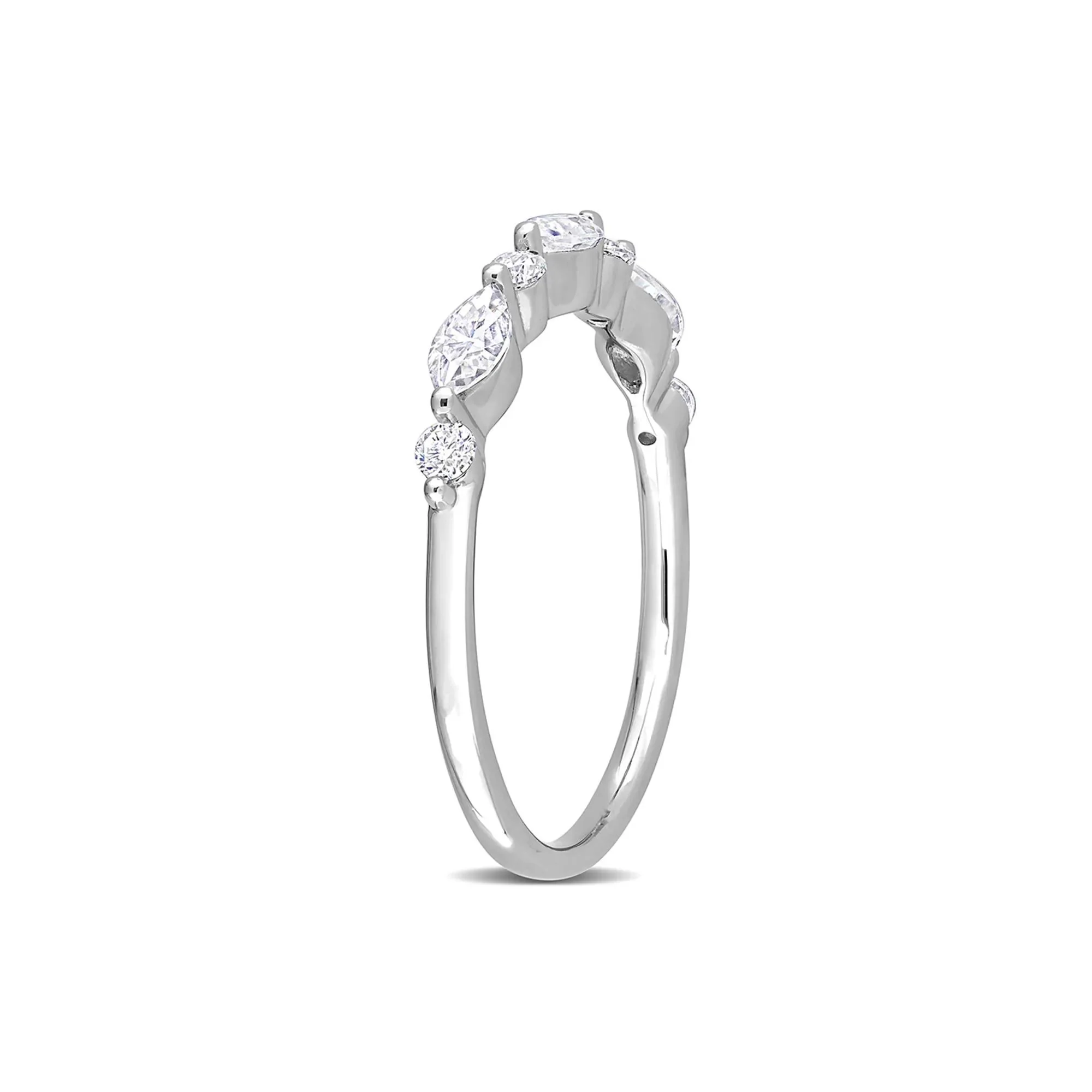 Marquise Moissanite Stacking Ring .925 Sterling Silver (1/2 CT. Dew) White Size 8 - Image 3