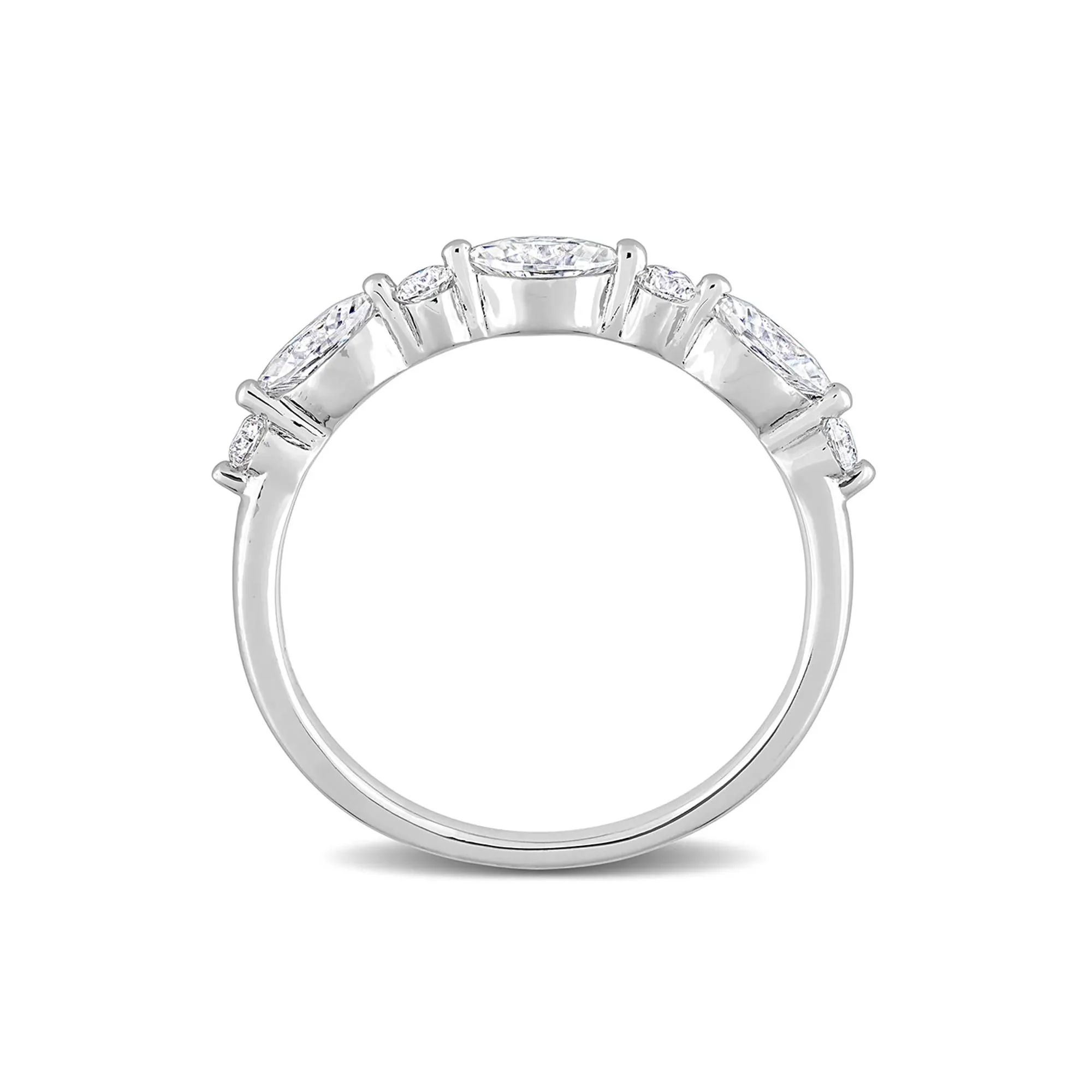 Marquise Moissanite Stacking Ring .925 Sterling Silver (1/2 CT. Dew) White Size 9 - Image 2