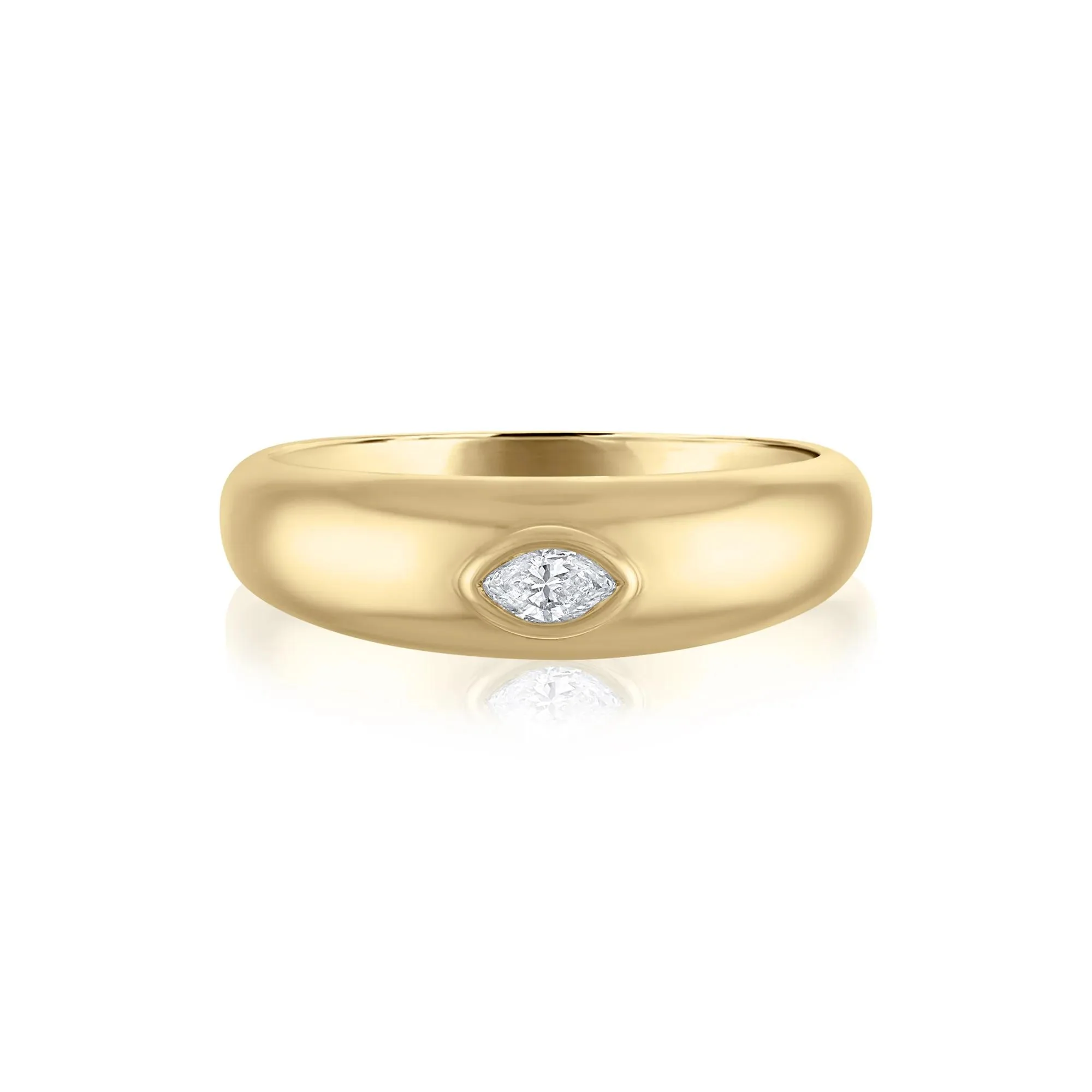 1/10 CT. Tw. Marquise Diamond Ring 10K Yellow Gold Size 7 2mm
