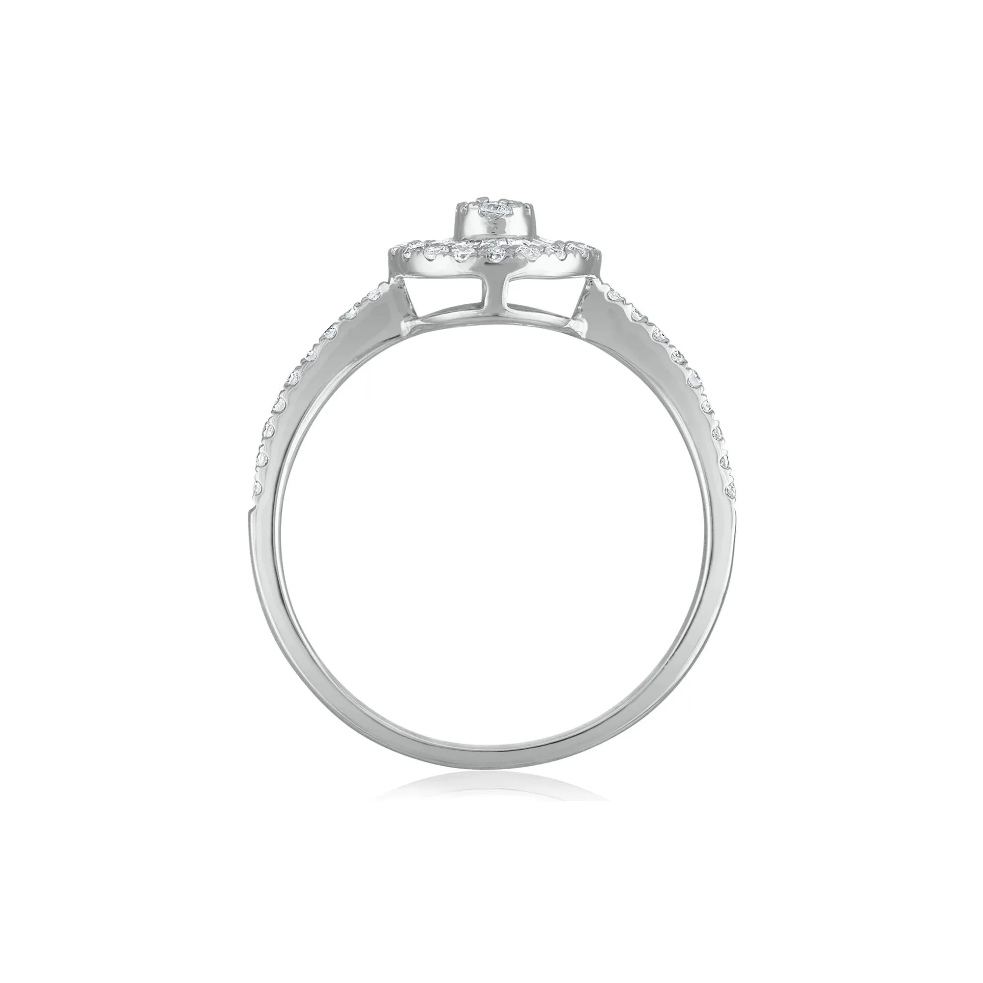 3/8 CT. Tw. Diamond Engagement Ring 14K White Gold Round Brilliant Cut Size 6.5 1.5mm - Image 2