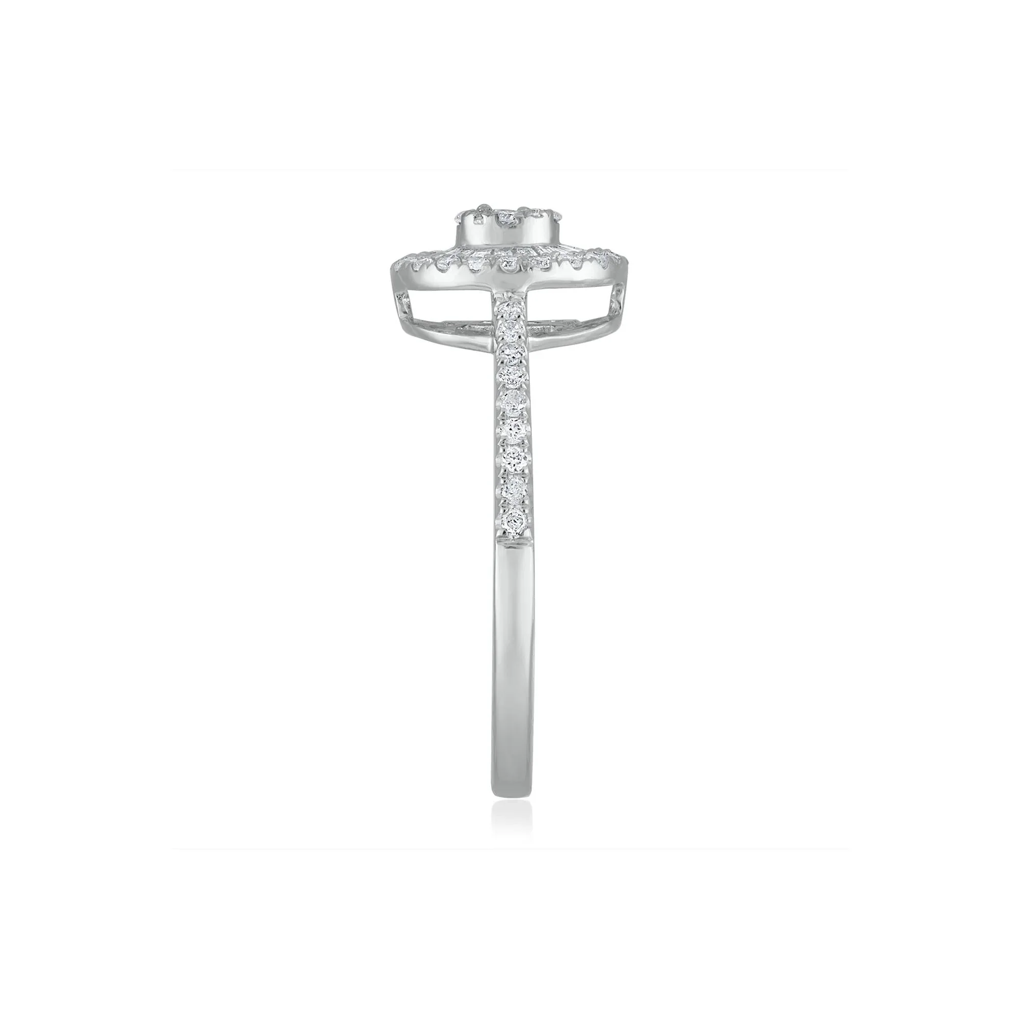 3/8 CT. Tw. Diamond Engagement Ring 14K White Gold Round Brilliant Cut Size 7.5 1.5mm - Image 3