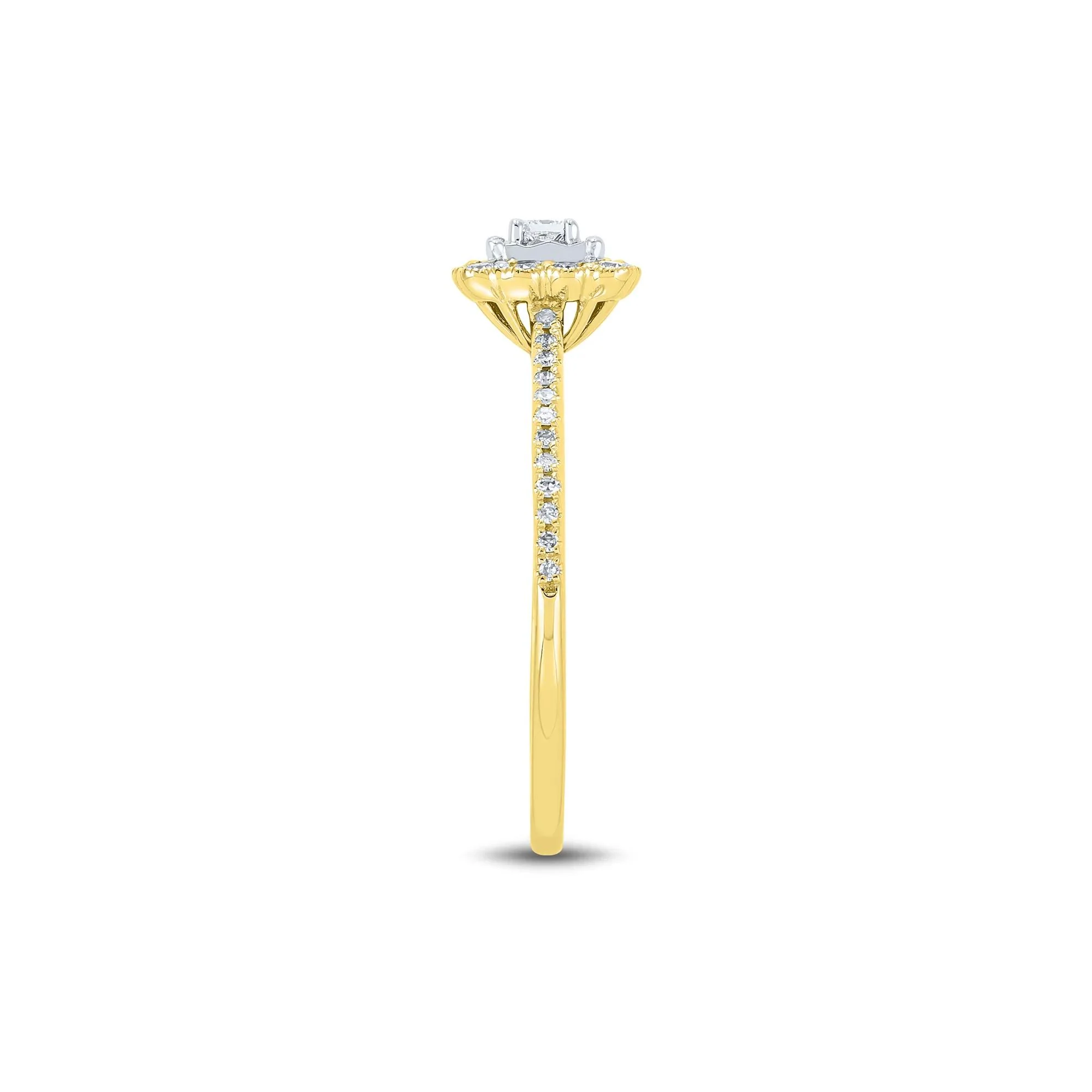 1/4 CT. Tw. Diamond Promise Ring 10K Yellow Gold Round Brilliant Cut Size 8.5 1mm - Image 3