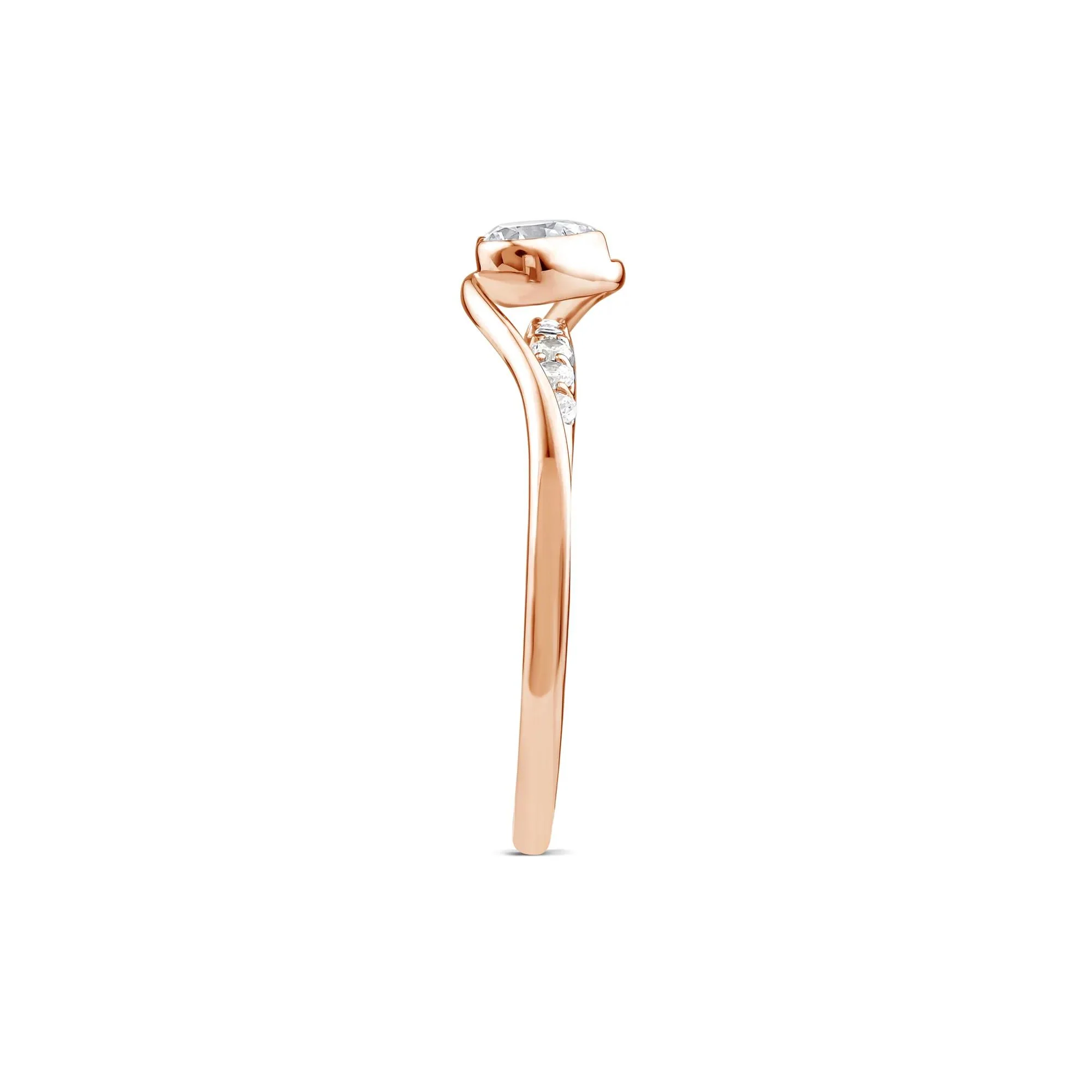 3/8 CT. Tw. Lab Grown Diamond Heart Ring 10K Rose Gold Size 6.5 - Image 3