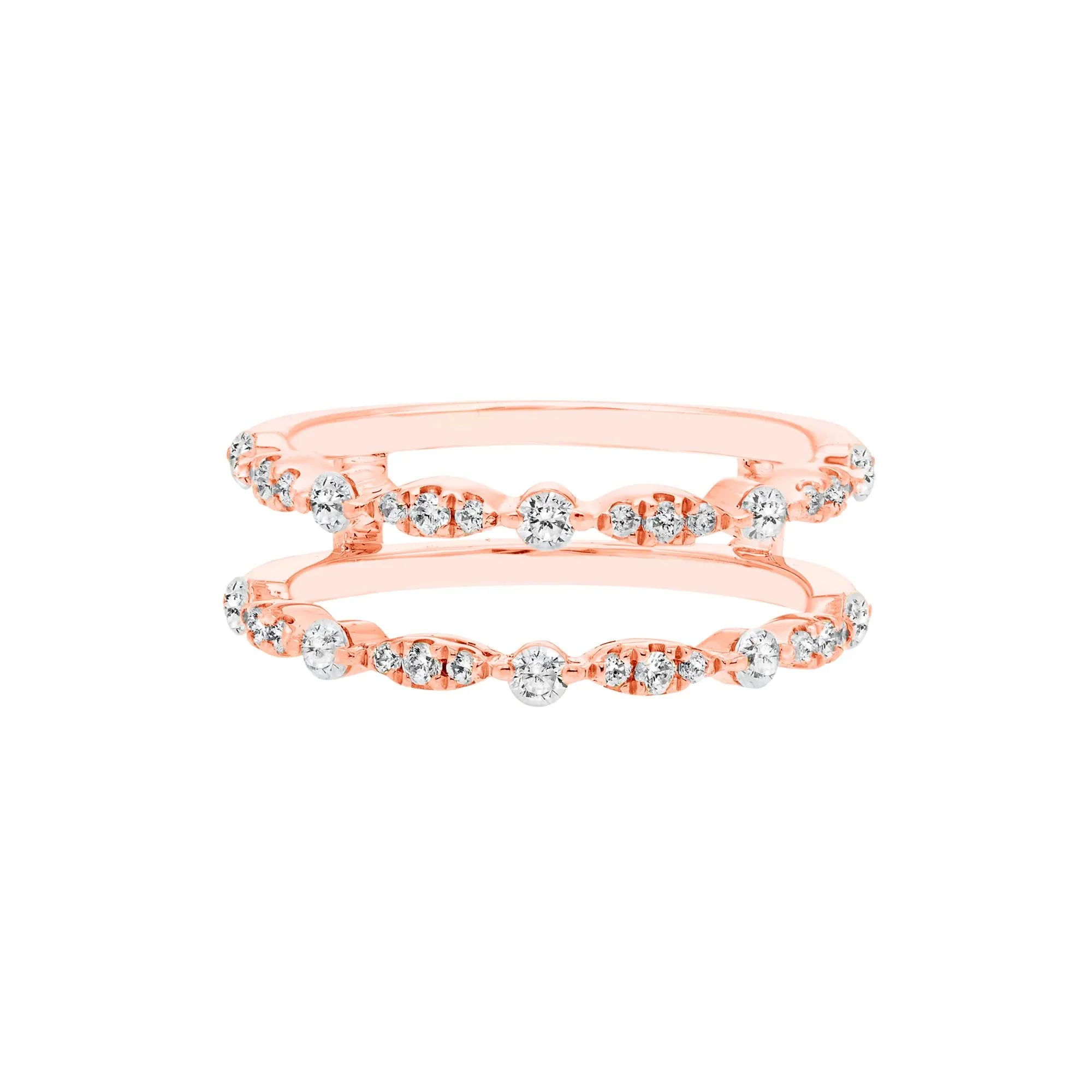 1/2 CT. Tw. Diamond Ring Insert 10K Rose Gold Round Brilliant Cut Size 6.5