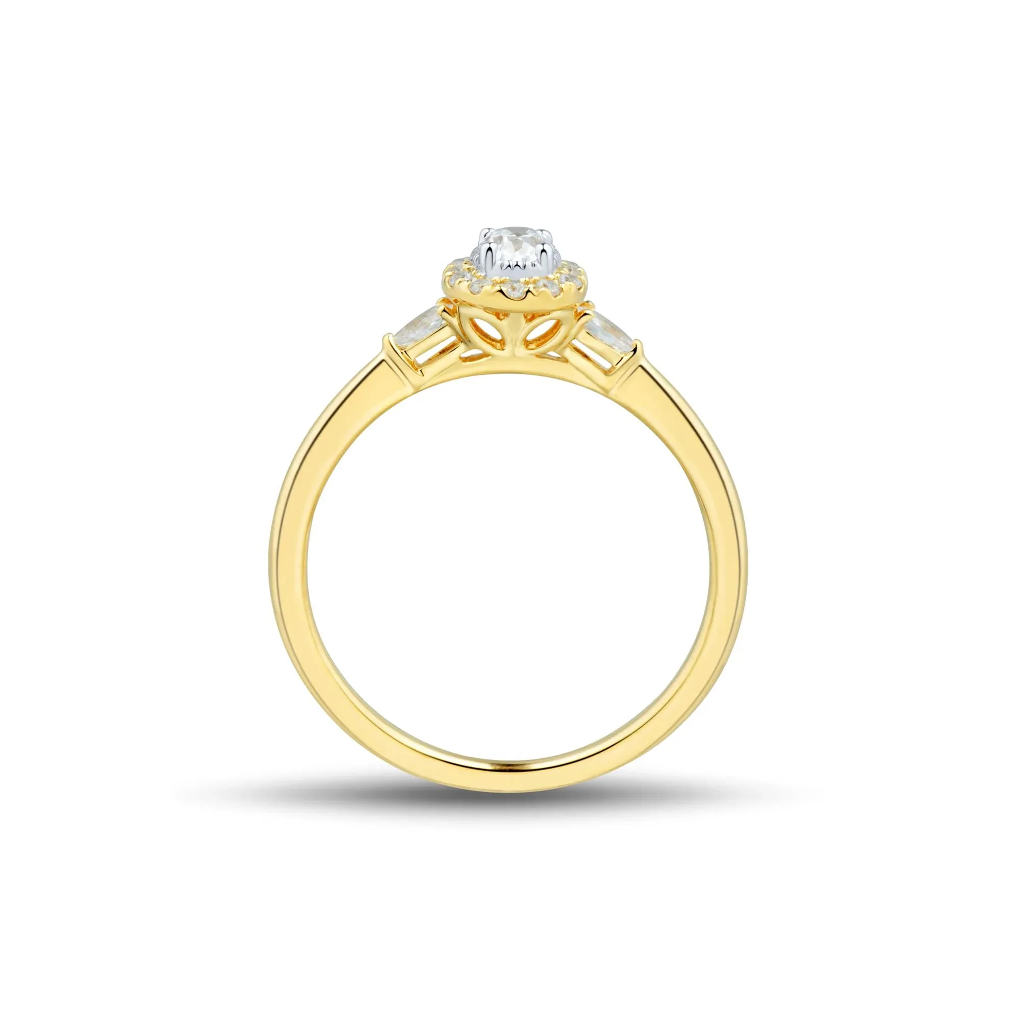 1/3 CT. Tw. Oval Lab Grown Diamond Ring 10K Yellow Gold Size 7.5 1mm - Image 2