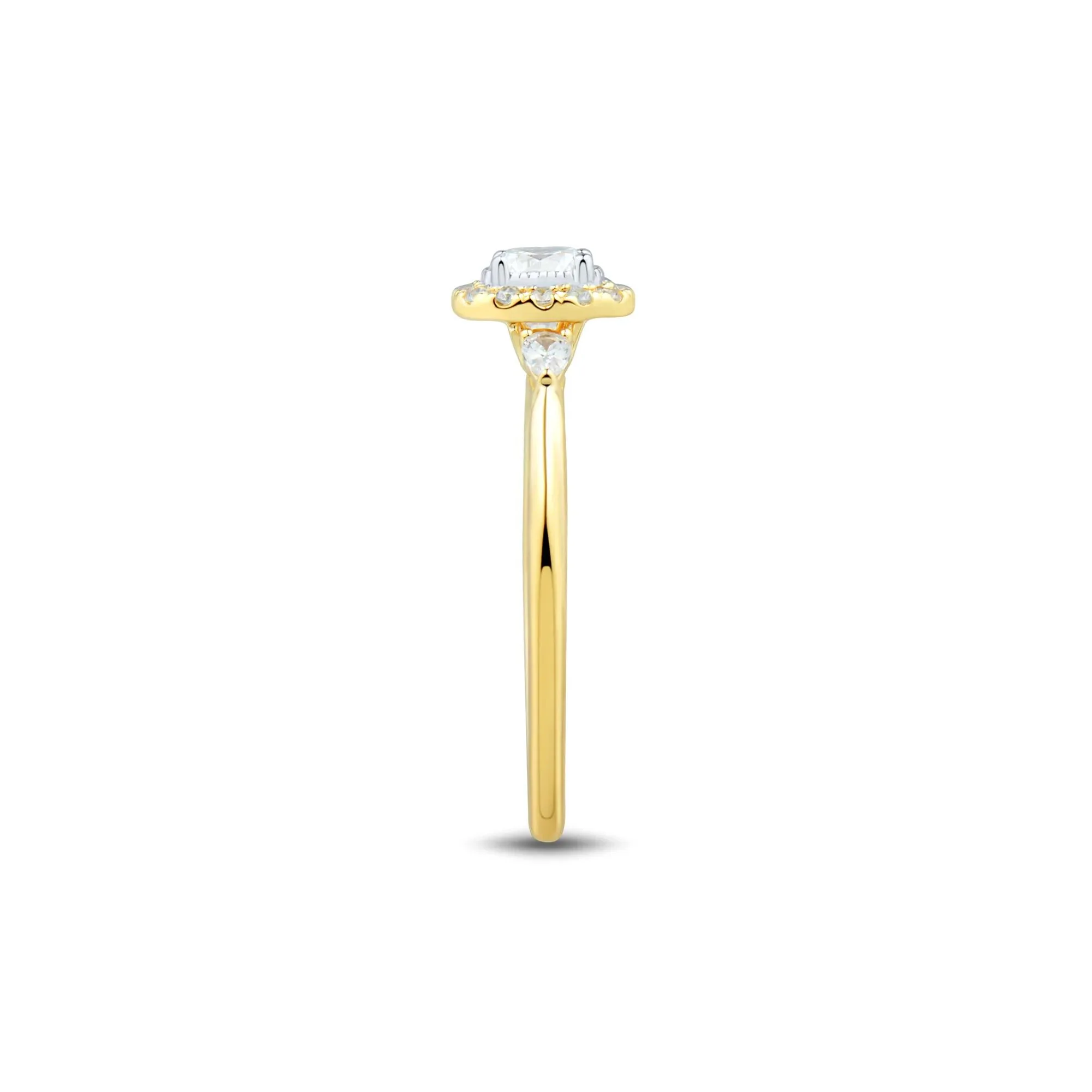 1/3 CT. Tw. Oval Lab Grown Diamond Ring 10K Yellow Gold Size 9 1mm - Image 3
