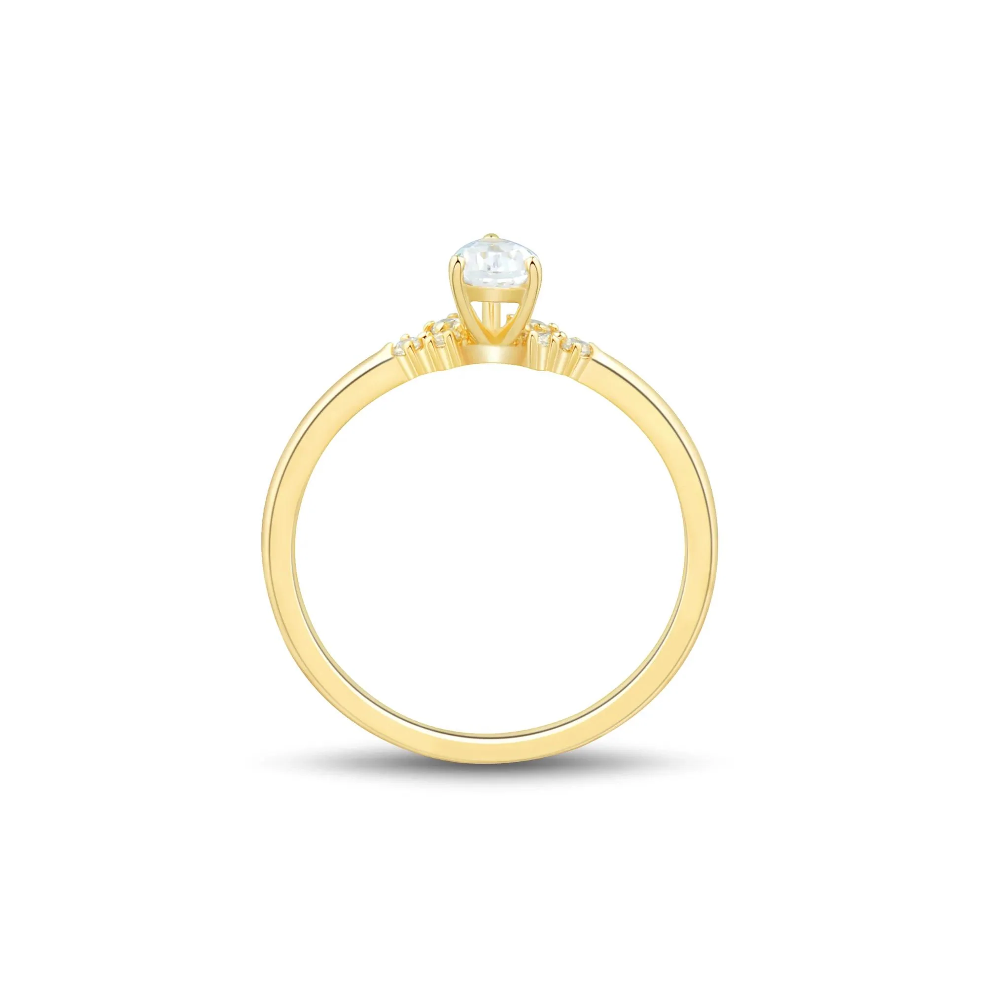 3/8 CT. Tw. Lab Grown Diamond Promise Ring 10K Yellow Gold Size 8 1mm - Image 2