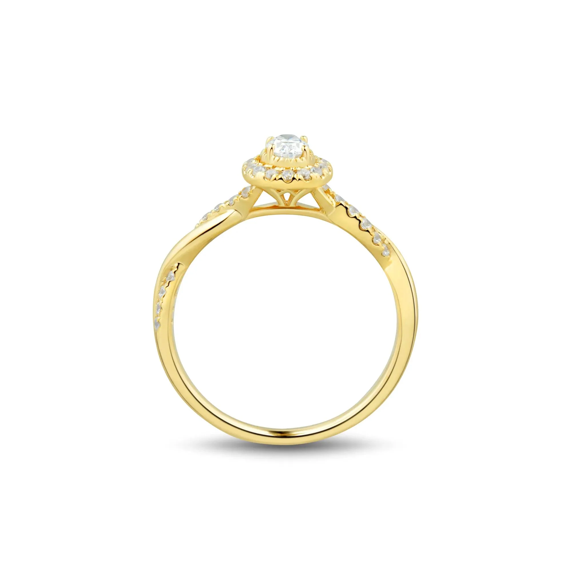 1/2 CT. Tw. Lab Grown Diamond Promise Ring 10K Yellow Gold Size 6.5 1mm - Image 2