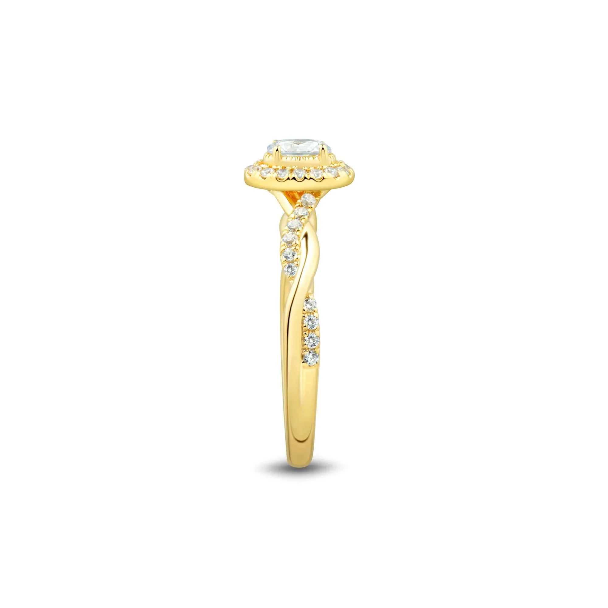 1/2 CT. Tw. Lab Grown Diamond Promise Ring 10K Yellow Gold Size 7 1mm - Image 3