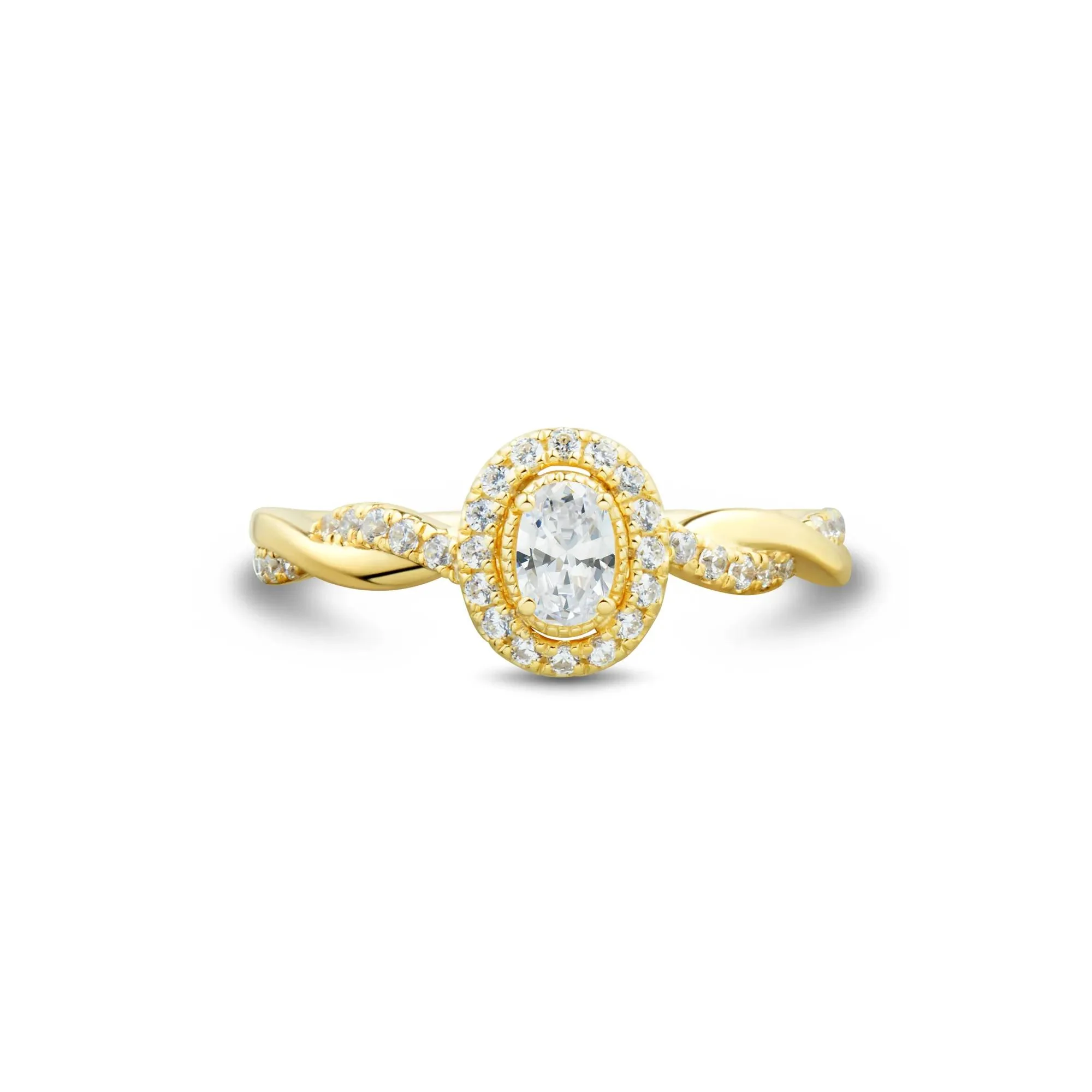 1/2 CT. Tw. Lab Grown Diamond Promise Ring 10K Yellow Gold Size 9 1mm