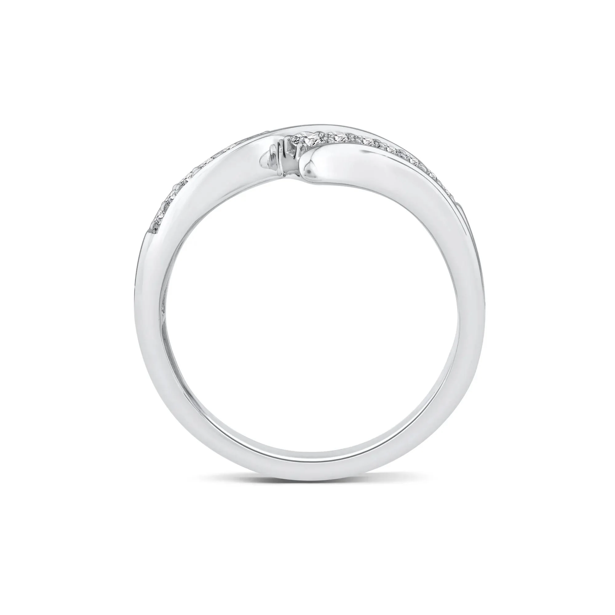 1/5 CT. Tw. Diamond Bypass Ring 10K White Gold Size 6 1.5mm - Image 2
