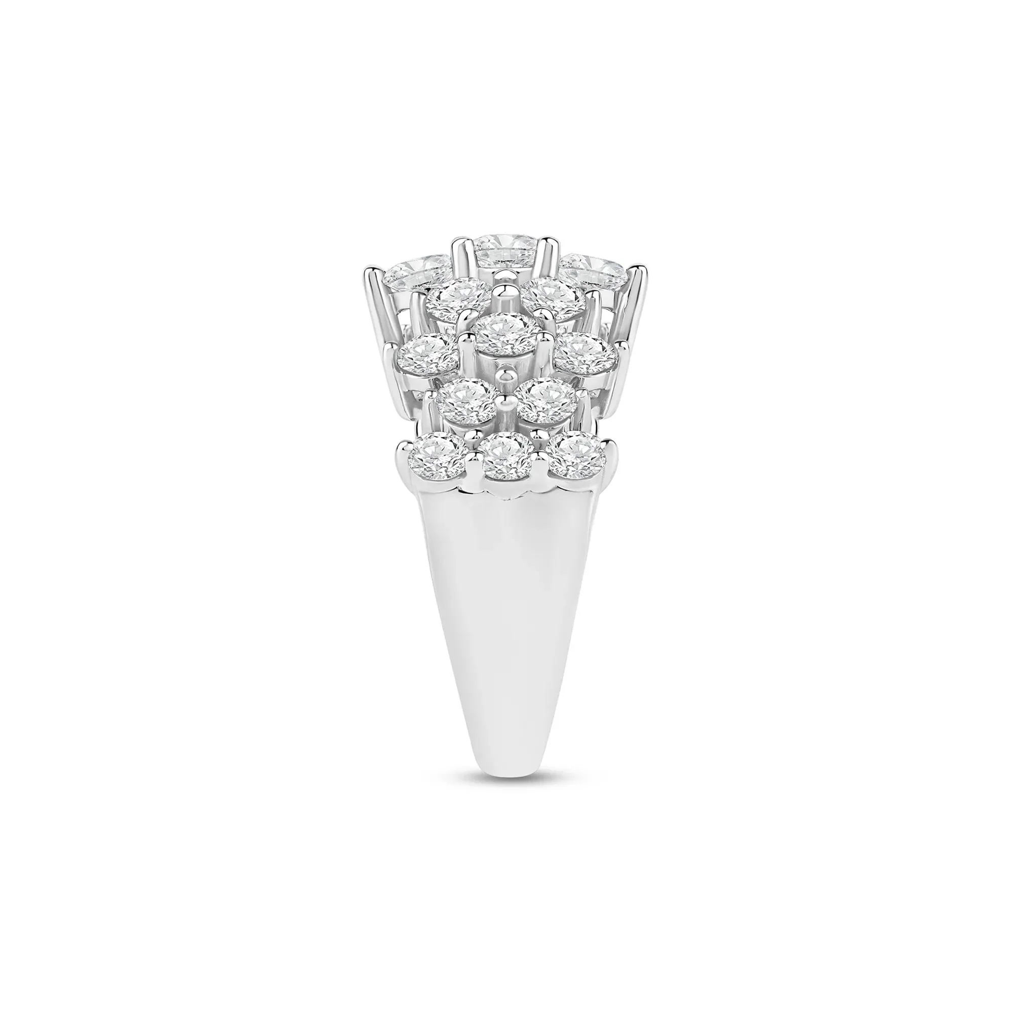 3 CT. Tw. Lab Grown Diamond Multi-Row Band Ring 10K White Gold Size 6 3mm - Image 3