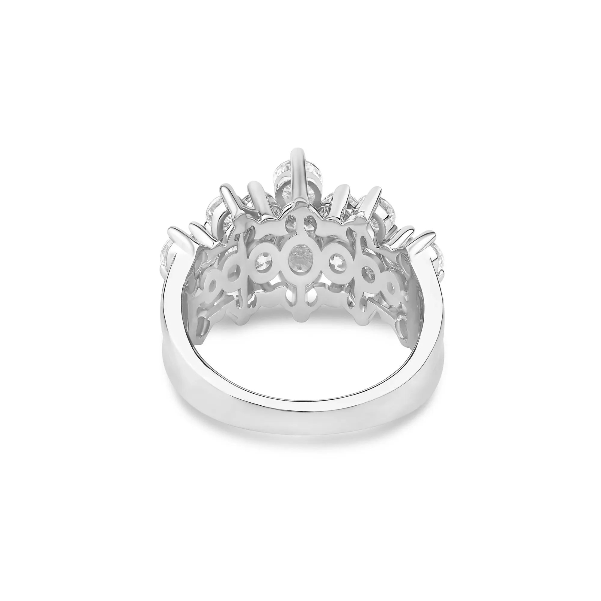 3 CT. Tw. Lab Grown Diamond Multi-Row Band Ring 10K White Gold Size 8.5 3mm - Image 4