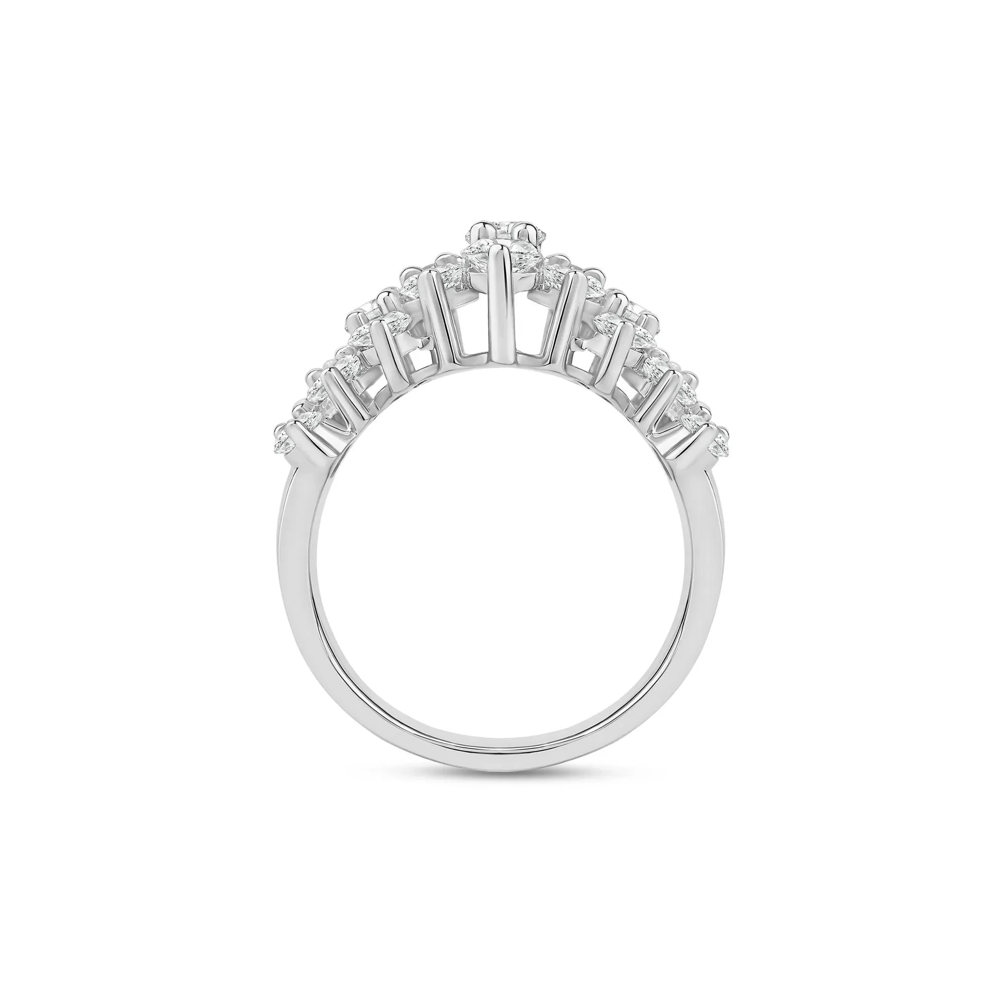 3 CT. Tw. Lab Grown Diamond Multi-Row Band Ring 10K White Gold Size 9 3mm - Image 2