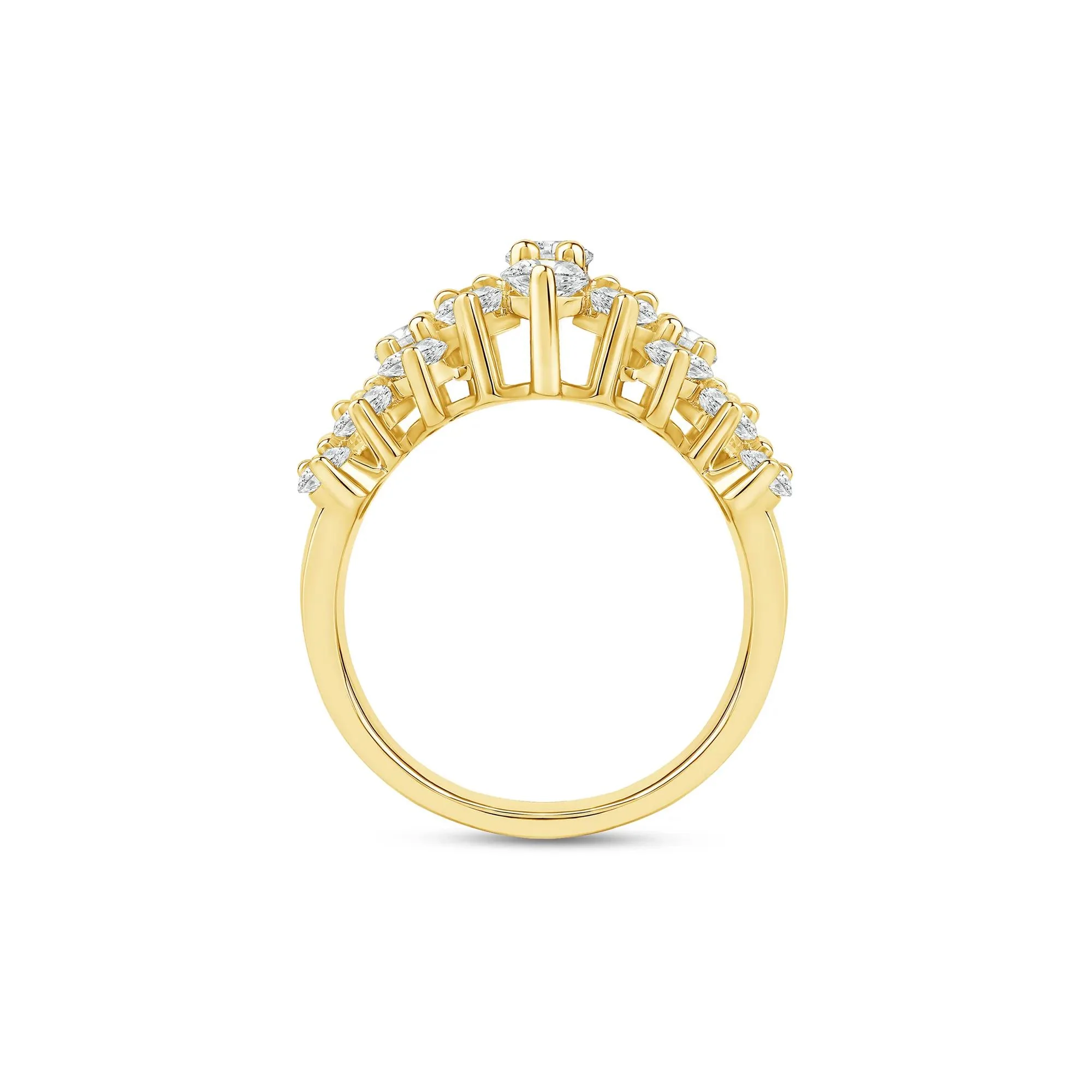3 CT. Tw. Lab Grown Diamond Multi-Row Band Ring 10K Yellow Gold Size 6 3mm - Image 2