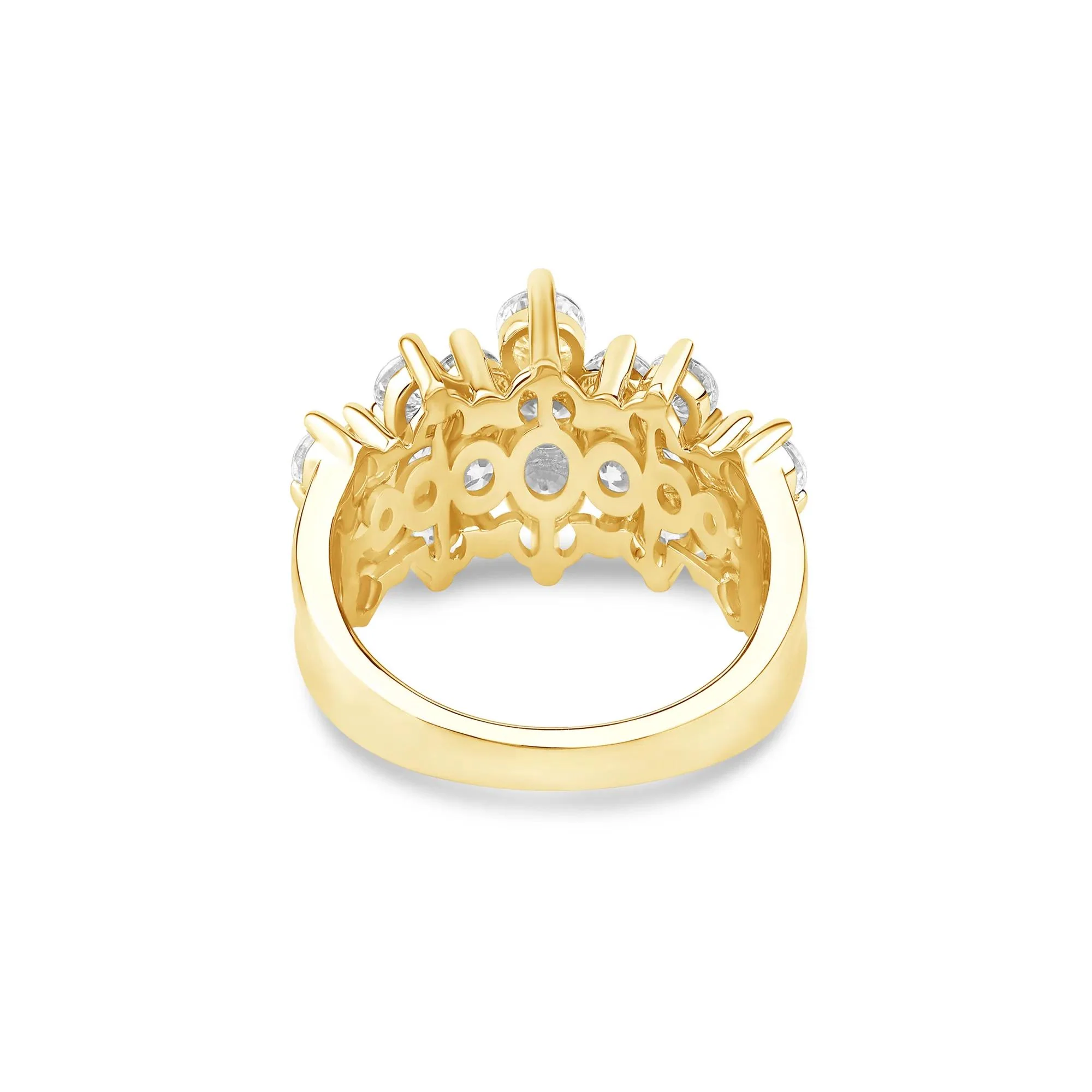 3 CT. Tw. Lab Grown Diamond Multi-Row Band Ring 10K Yellow Gold Size 7 3mm - Image 4