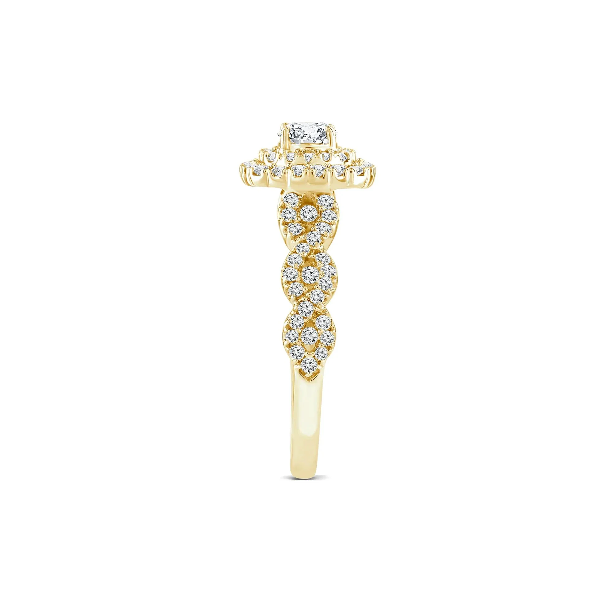 1 CT. Tw. Lab Grown Diamond Engagement Ring 10K Yellow Gold Round Brilliant Cut Size 6 1mm - Image 3