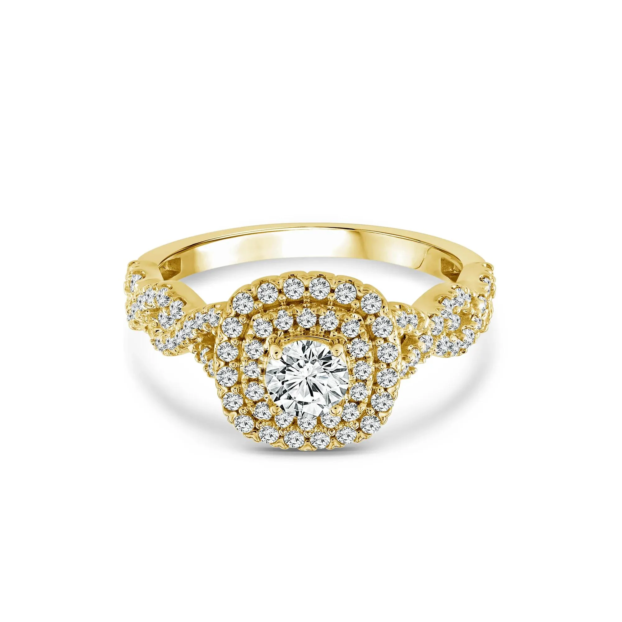 1 CT. Tw. Lab Grown Diamond Engagement Ring 10K Yellow Gold Round Brilliant Cut Size 7 1mm