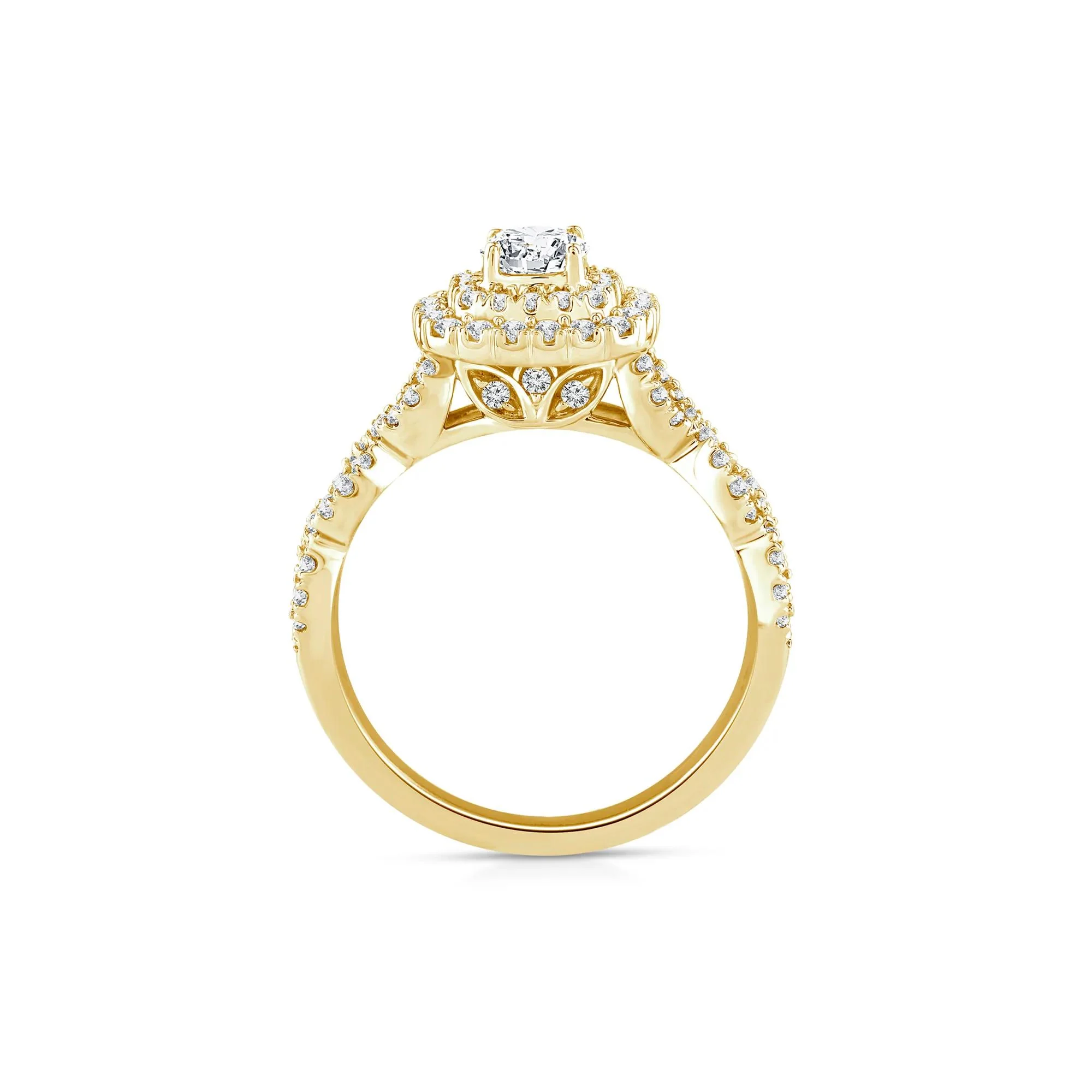 1 CT. Tw. Lab Grown Diamond Engagement Ring 10K Yellow Gold Round Brilliant Cut Size 9 1mm - Image 2