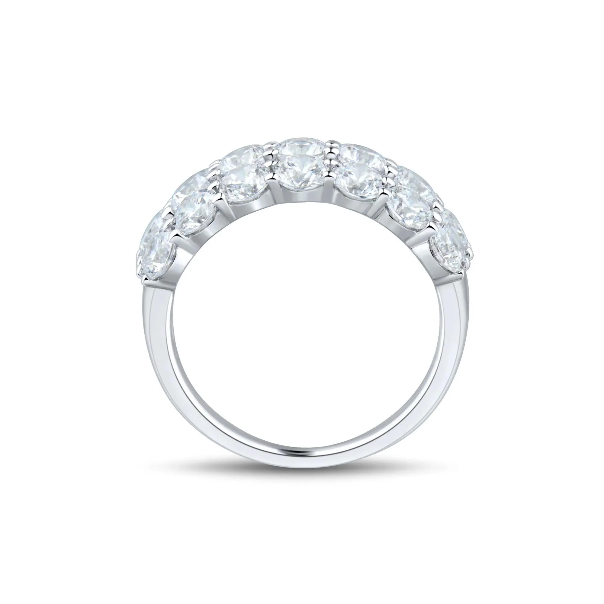 3 CT. Tw. Lab Grown Diamond Three-Row Ring 10K White Gold Round Brilliant Cut Size 8.5 1mm - Image 2