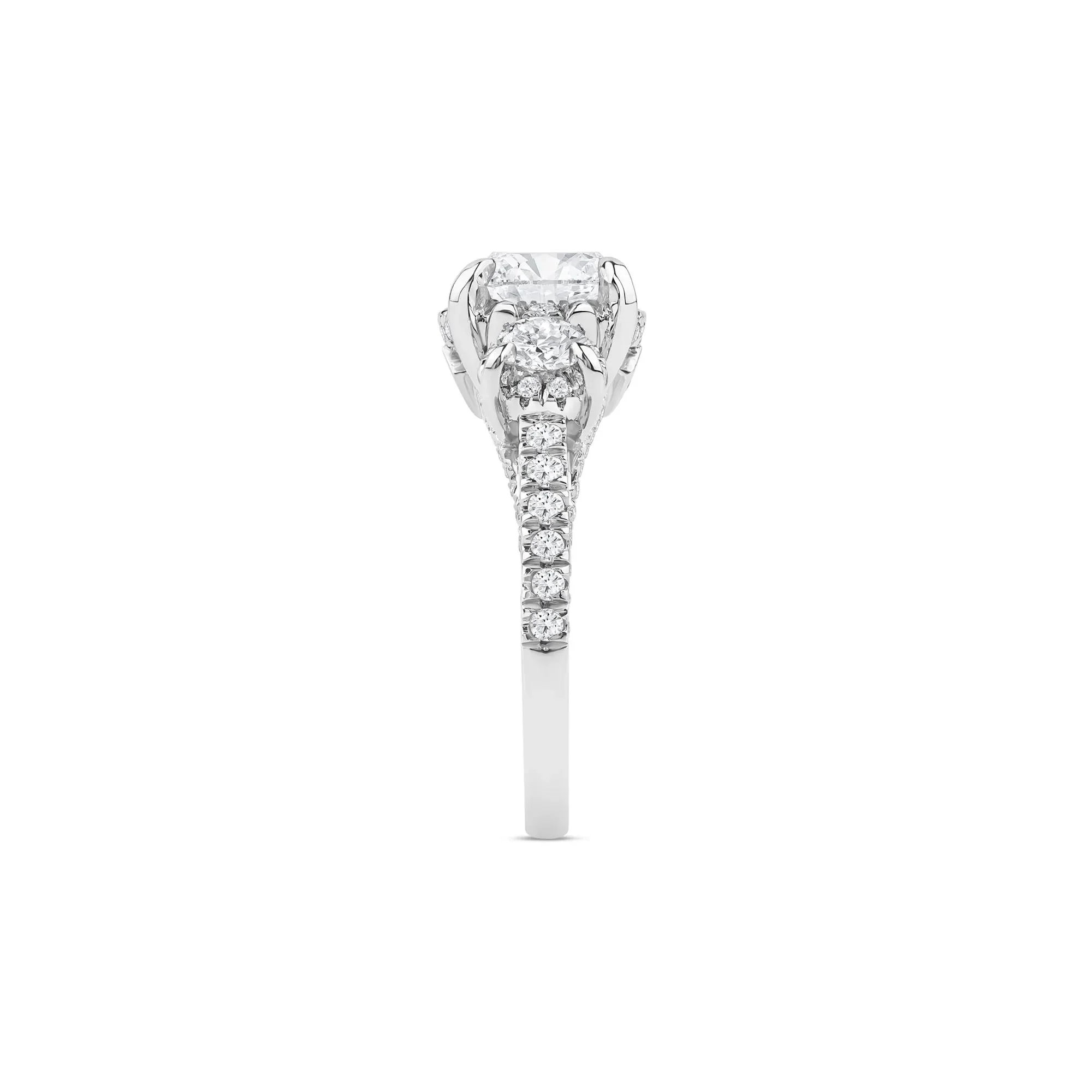 2 3/4 CT. Tw. Lab Grown Diamond Engagement Ring 10K White Gold Round Brilliant Cut Size 7 2mm - Image 3