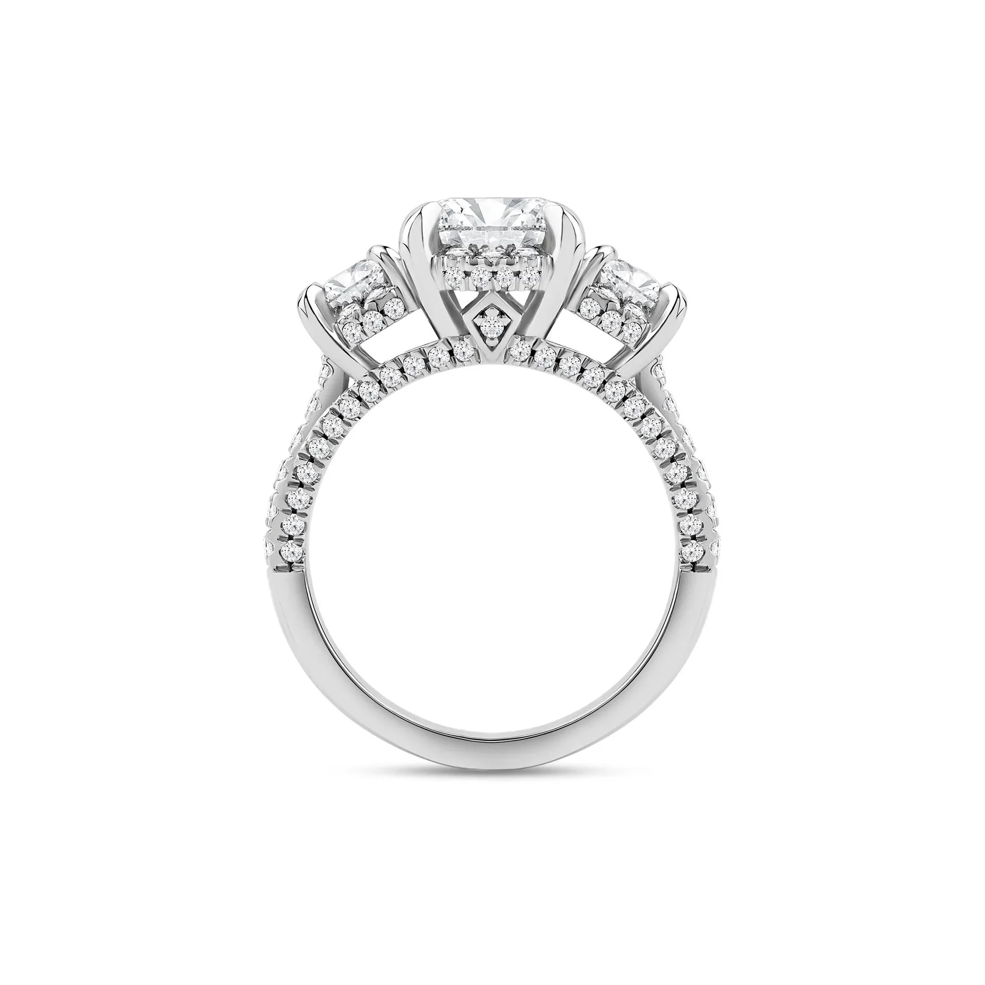 2 3/4 CT. Tw. Lab Grown Diamond Engagement Ring 10K White Gold Round Brilliant Cut Size 9 2mm - Image 2